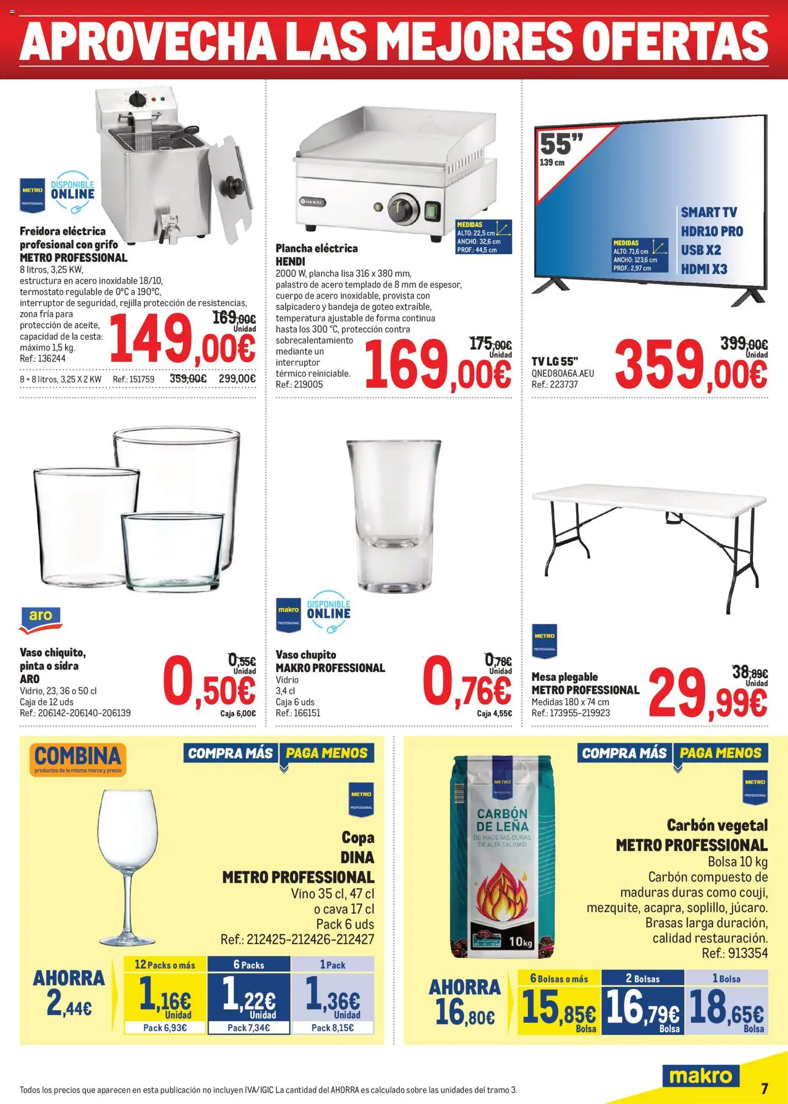 Makro Precios Norte │ válido desde el 20.04.2026 | Página: 7 | Productos: Vino, USB, Plancha, Bandeja