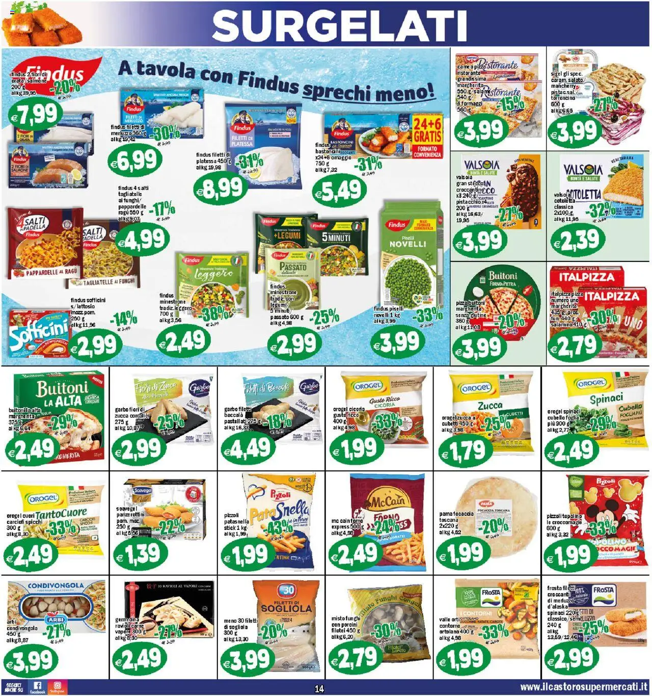 Volantino Il Castoro del 05.09.2025 | Pagina: 14 | Prodotti: Focaccia, Funghi, Zucca, Piselli