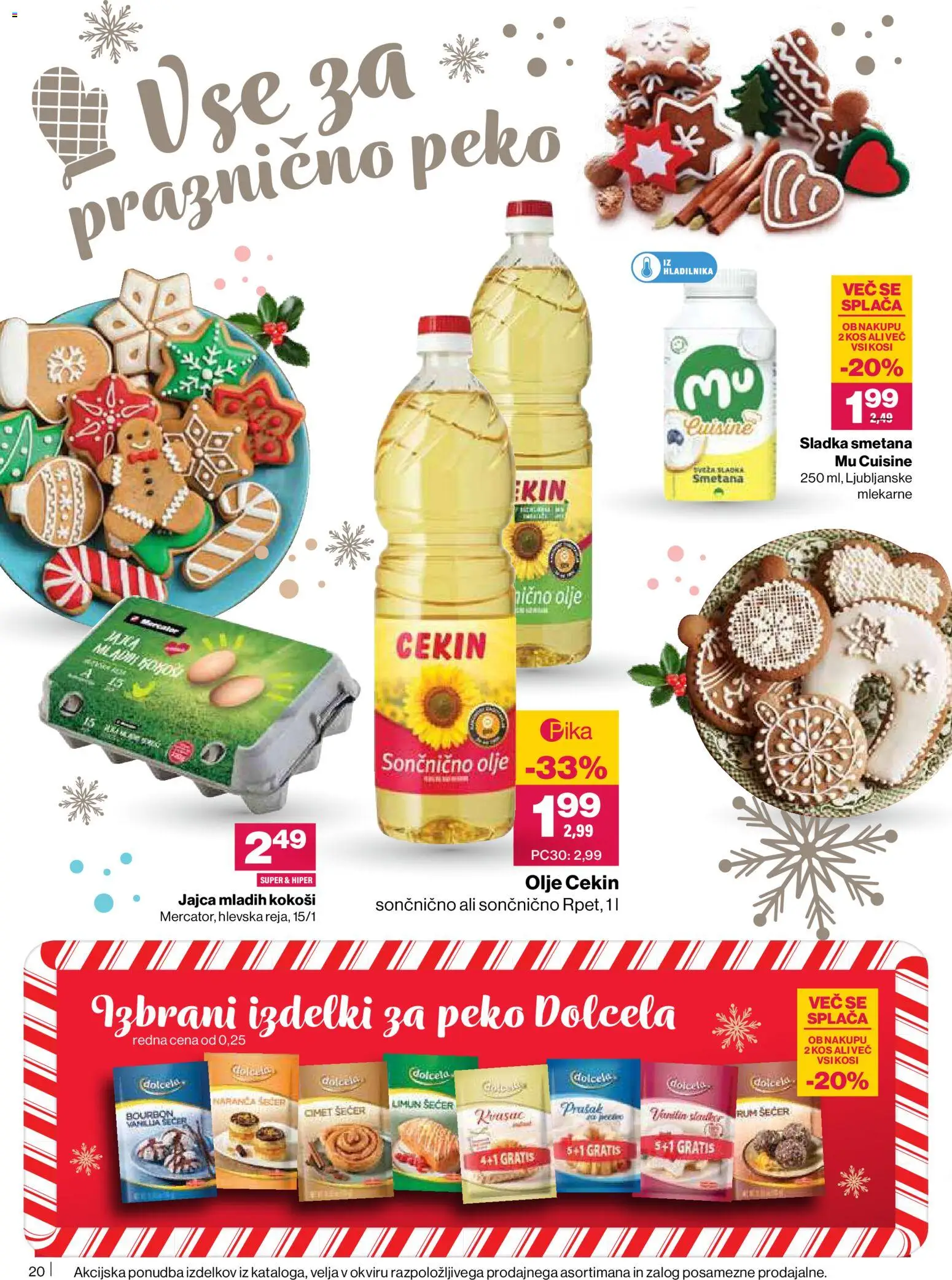 Novi Mercator katalog ponudbe – veljaven od 11.12.2025 | Stran: 20 | Izdelki: Kos, Jajca, Olje, Smetana
