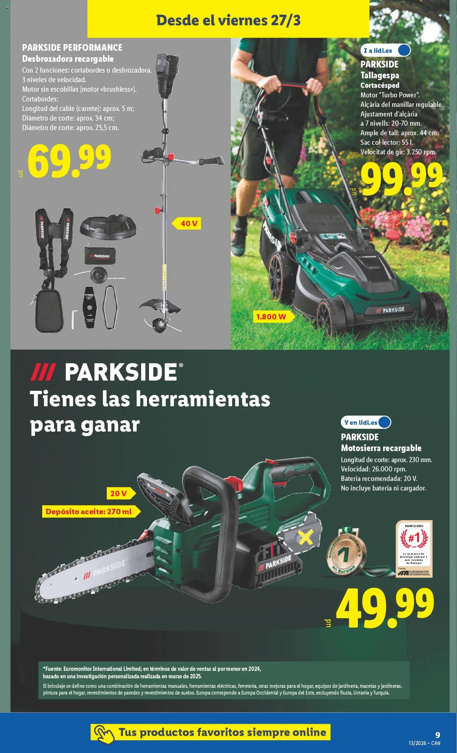 Lidl folleto de bazar │ válido desde el 23.03.2026 | Página: 15 | Productos: Desbrozadora, Cable, Απολυμαντικό, Batería