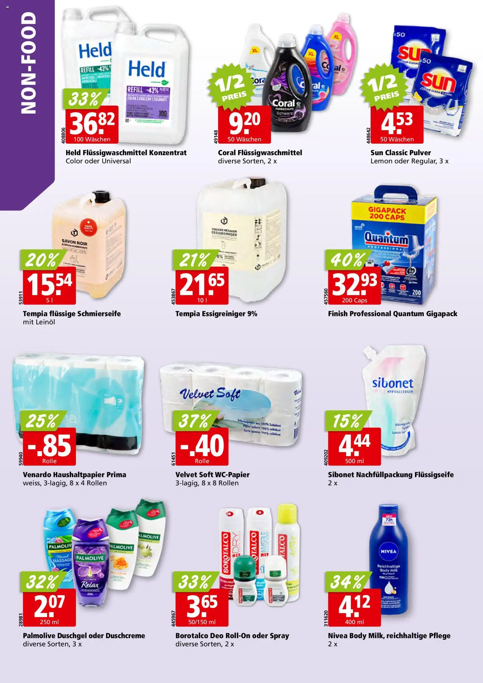 Aligro aktionen Schlieren, Gossau SG, Frauenfeld, Rapperswil-Jona, Sargans, Bern – gültig ab 20.04.2026 | Seite: 38 | Produkte: Pulver, Duschgel, Duschcreme, Body Milk