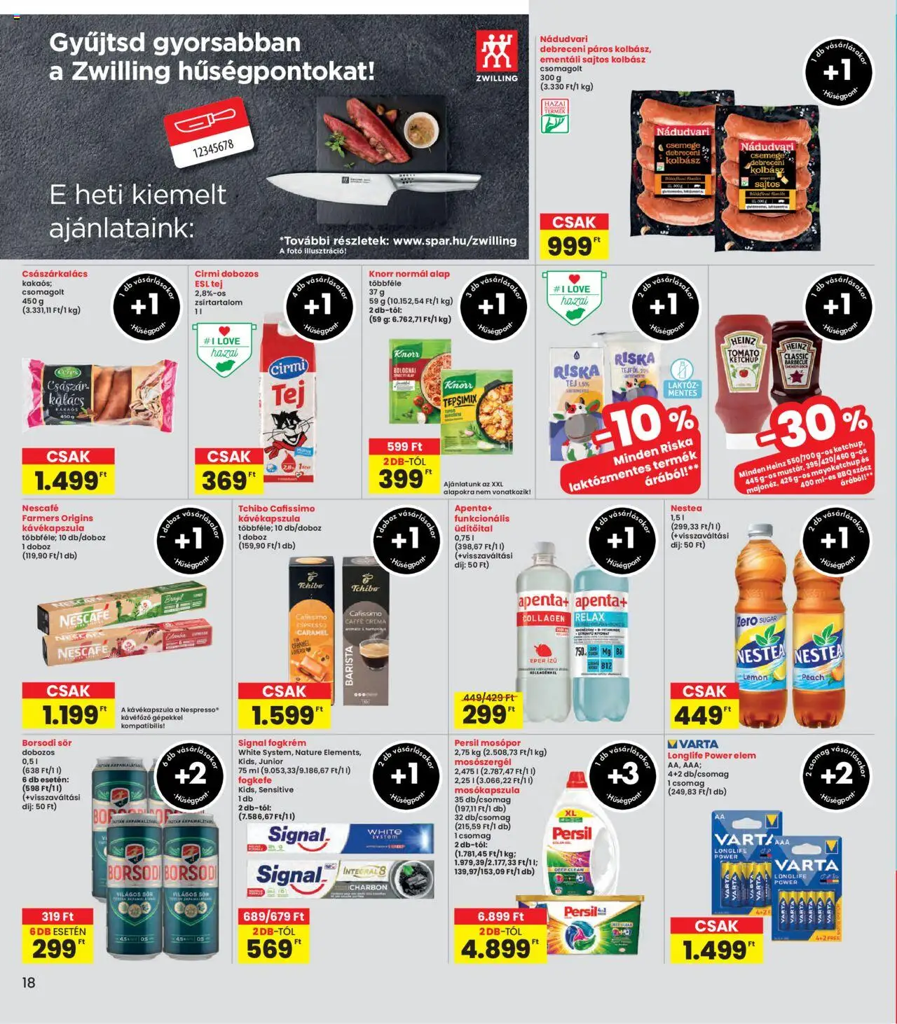 Interspar akciós ujság - amely érvényes a következő dátumtól: 16.10.2025 | Oldal: 18 | Termékek: Mosókapszula, Tejföl, Fogkrém, Szósz