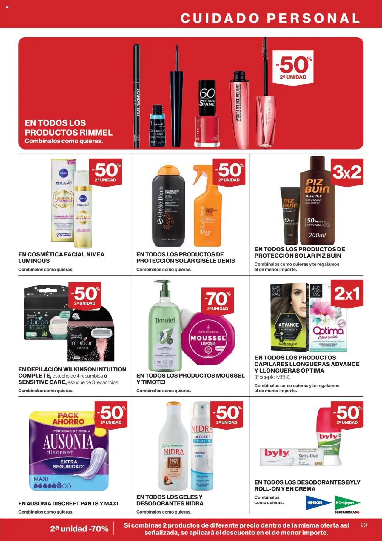 Hipercor catálogo │ válido desde el 19.06.2025 | Página: 34 | Productos: Bronceador, Crema, Té, Crema de día