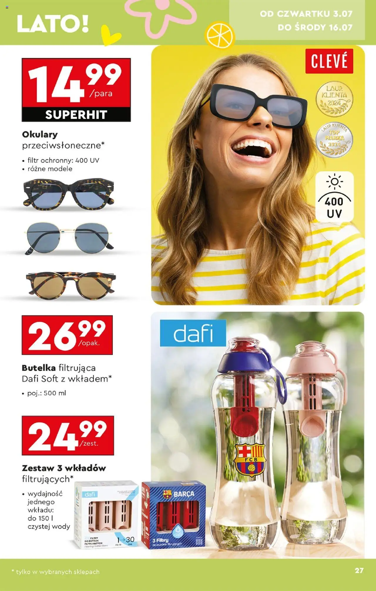 Biedronka gazetka - Okazje tygodnia od 30.06.2025 | Strona: 29 | Produkty: Okulary, Butelka filtrująca dafi
