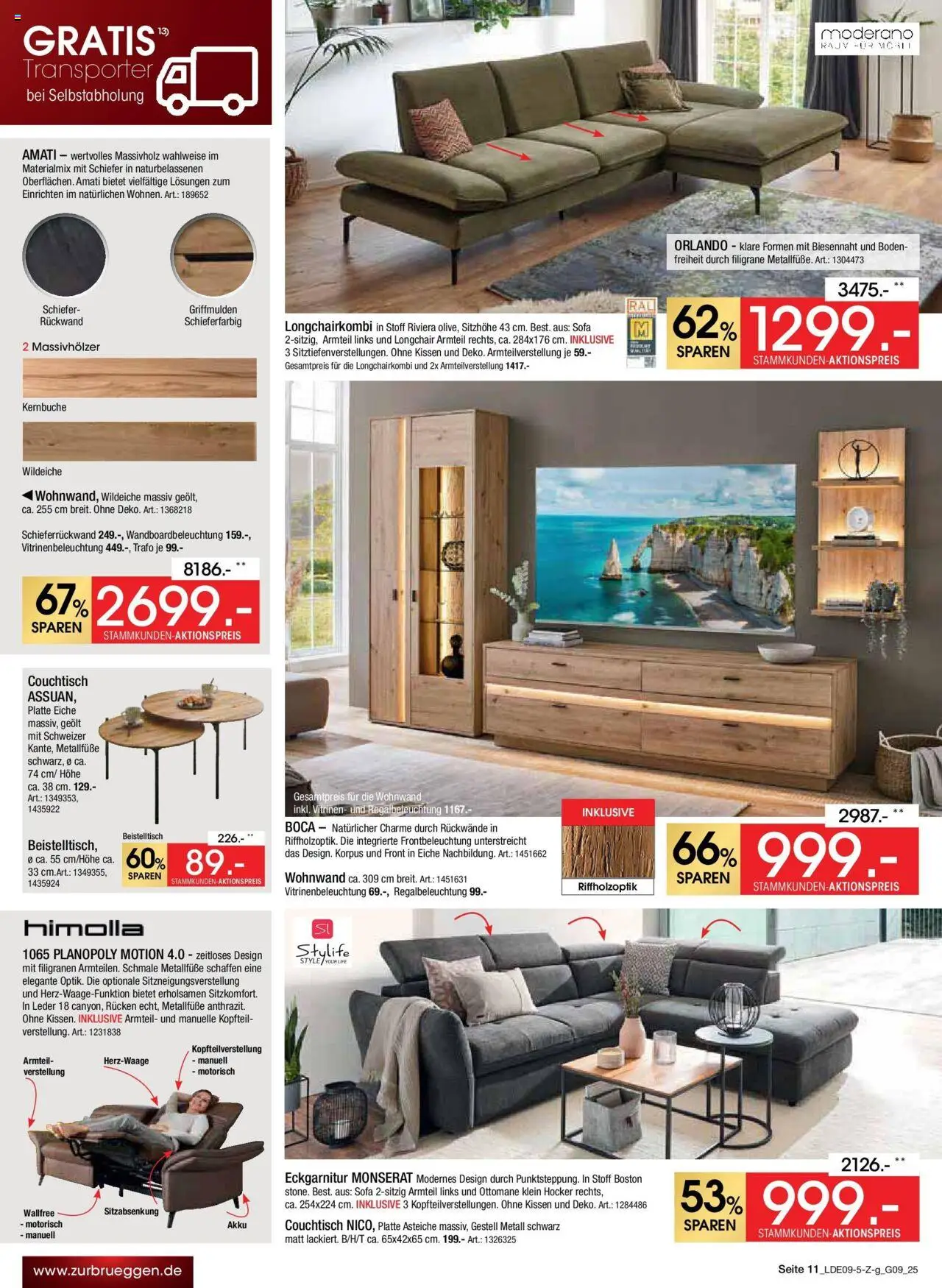 Zurbrüggen - Zurbrüggen: Prime Shopping week – gültig ab 12.09.2025 | Seite: 11 | Produkte: Hocker, Wohnwand, Sofa, Couchtisch