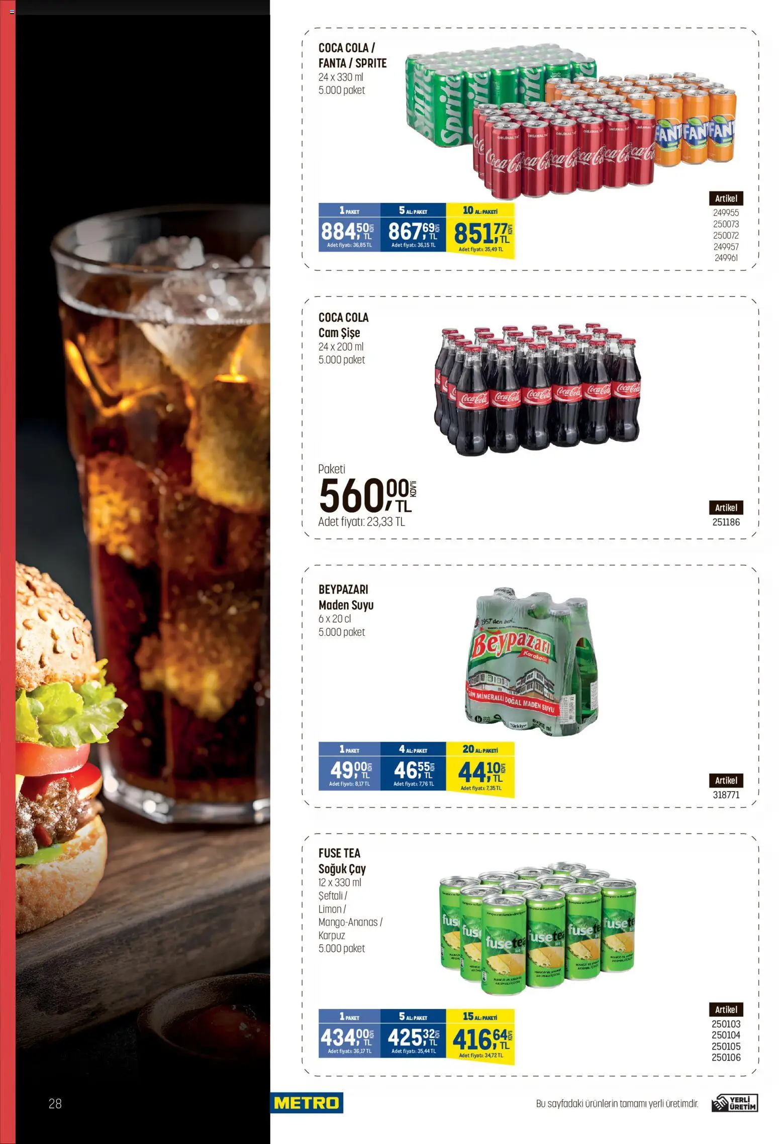 Metro - Fast Food Kataloğu - 18.03.2026 tarihinden itibaren geçerlidir | Sayfa: 28 | Ürünler: Şeftali, Soğuk çay, Fanta, Sprite