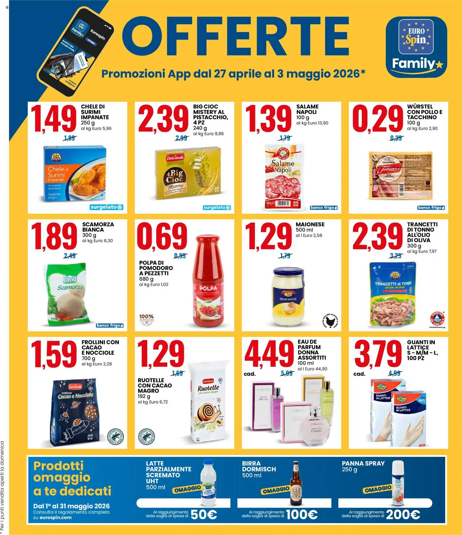 Volantino Eurospin del 27.04.2026 | Pagina: 7 | Prodotti: Pollo, Maionese, Tacchino, Pomodori