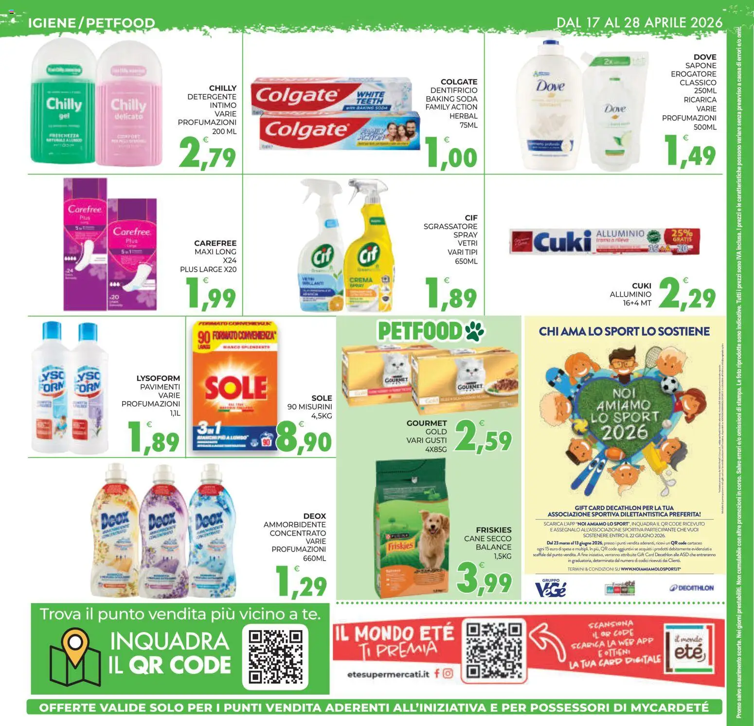 Volantino Eté del 17.04.2026 | Pagina: 12 | Prodotti: Crema, Dentifricio, Sgrassatore, Alluminio