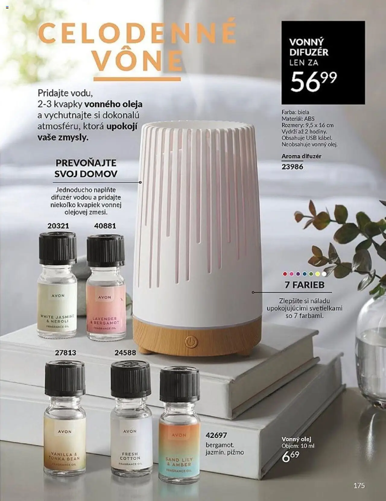 Nové Avon akcie – leták je platný od 01.10.2025 | Strana: 175 | Produkty: Difúzer, Aroma difúzer, Olej