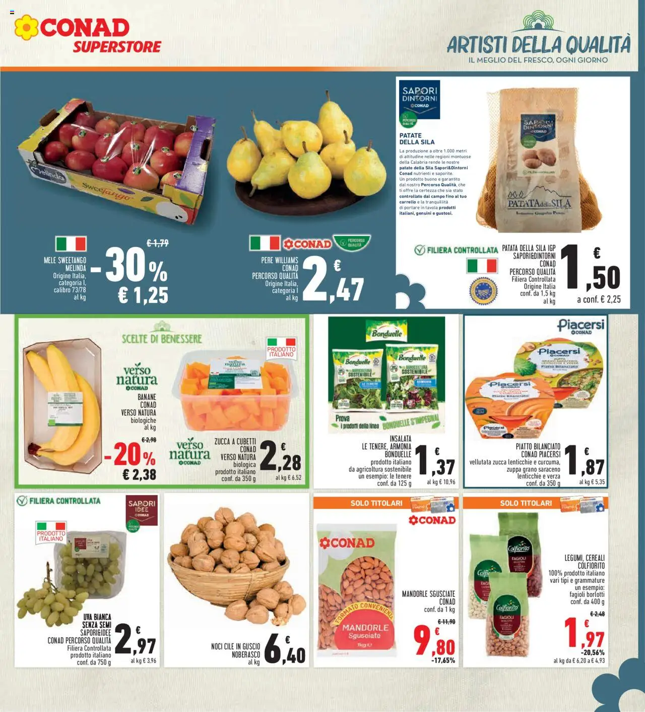 Volantino Conad del 09.10.2025 | Pagina: 7 | Prodotti: Mele, Cereali, Mandorle, Carrello