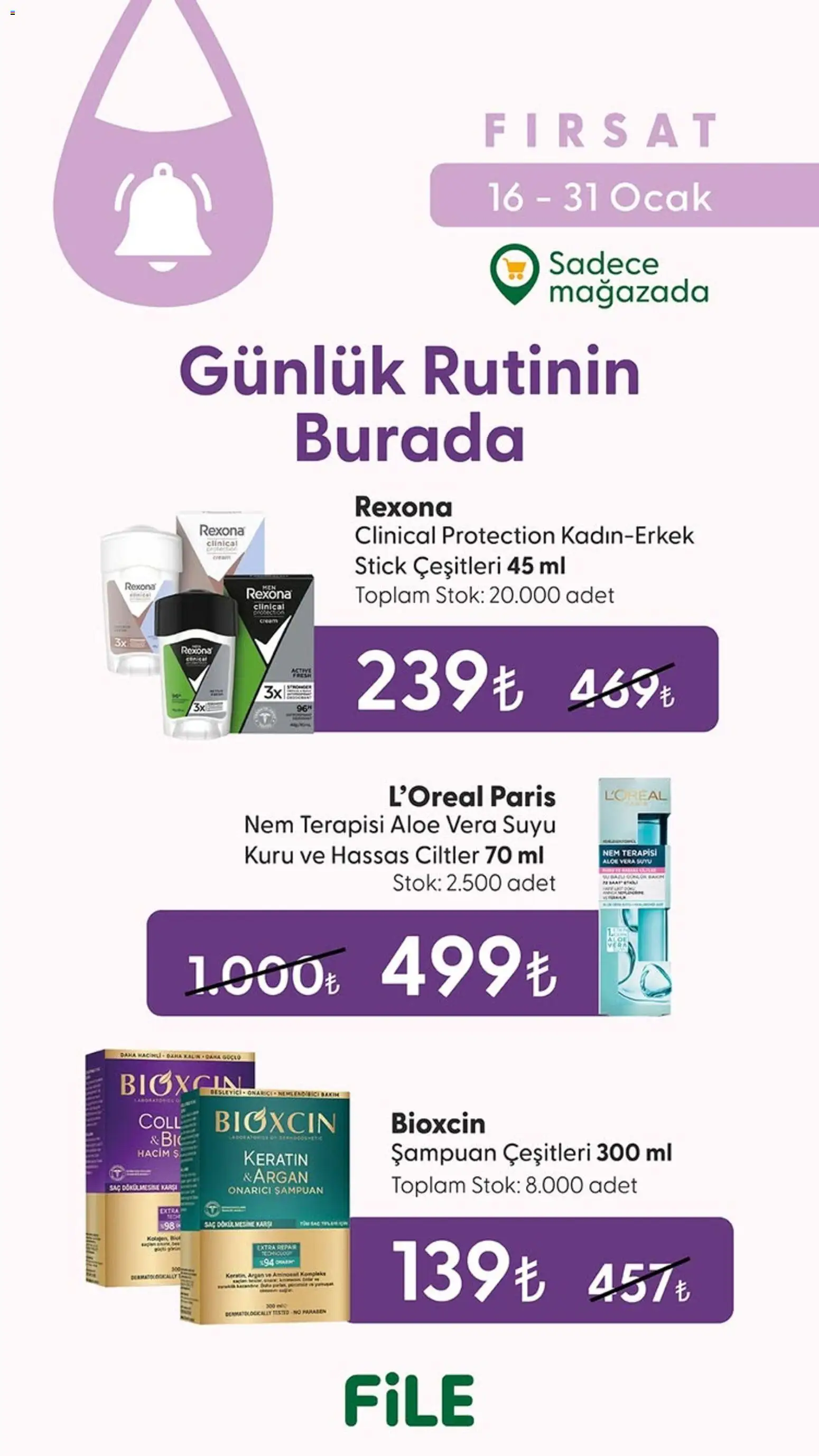 File Market Katalog - 16.01.2026 tarihinden itibaren geçerlidir | Sayfa: 5 | Ürünler: Şampuan, Su, Ocak