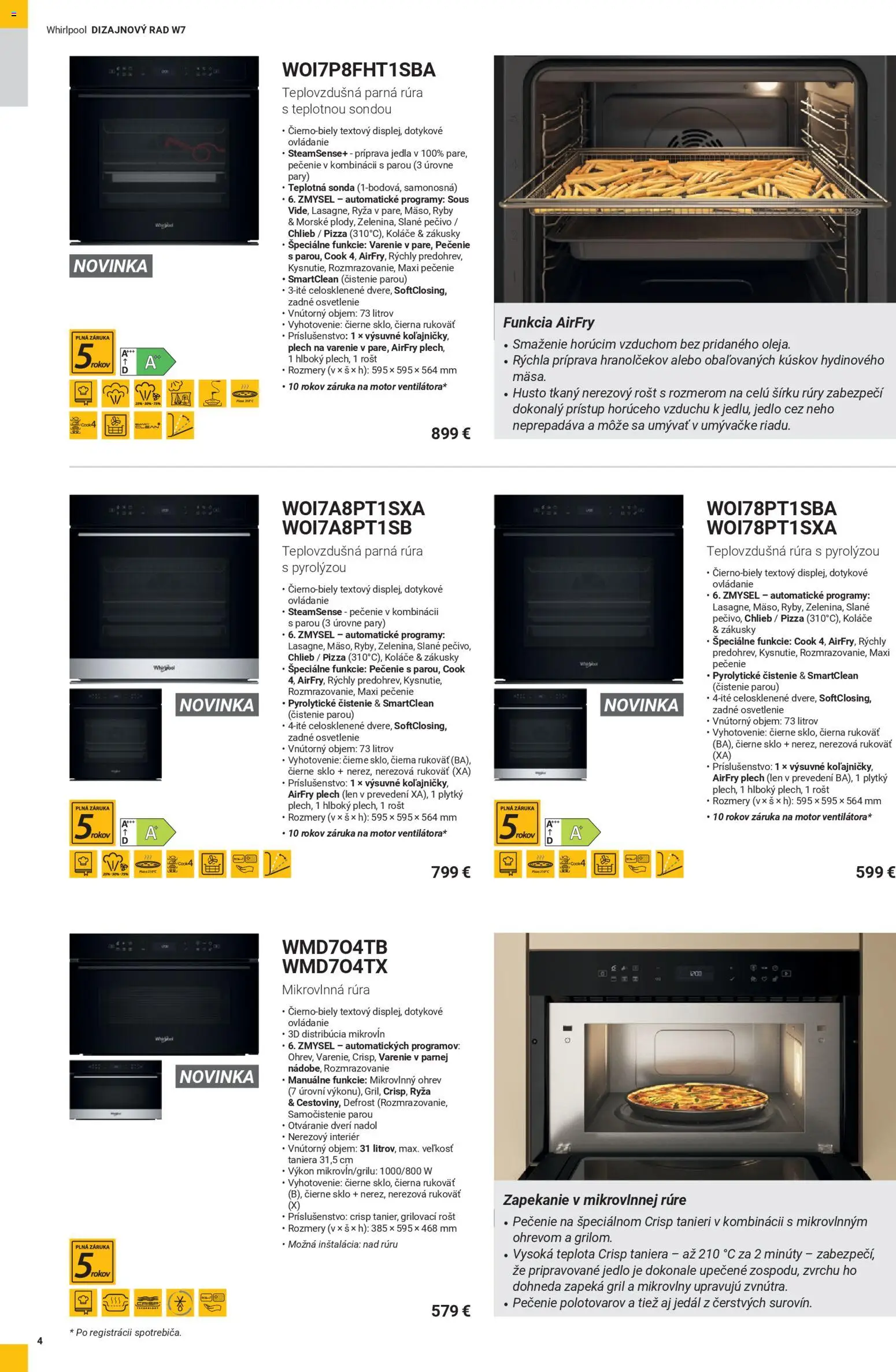 Nové Whirlpool akcie – leták je platný od 12.11.2025 | Strana: 4 | Produkty: Gril, Osvetlenie, Teplovzdušná rúra, Rúra