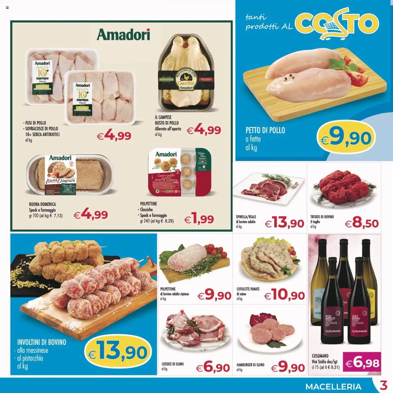 Volantino MerSi Supermercati del 16.08.2025 | Pagina: 3 | Prodotti: Speck, Bovino, Petto di Pollo, Suino