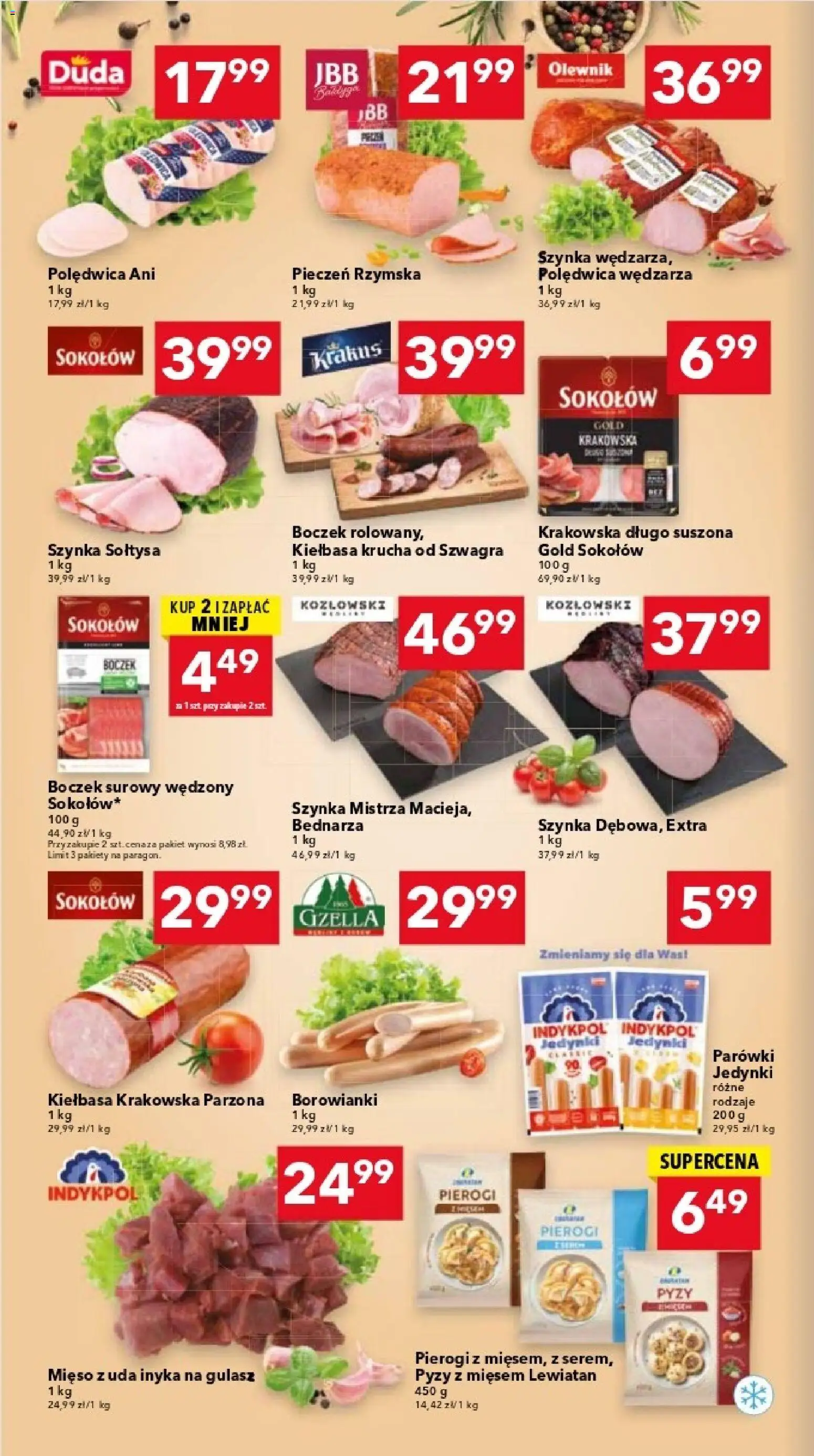 Lewiatan gazetka - Gdańsk od 20.11.2025 | Strona: 2 | Produkty: Kiełbasa, Pierogi, Szynka, Kiełbasa krakowska