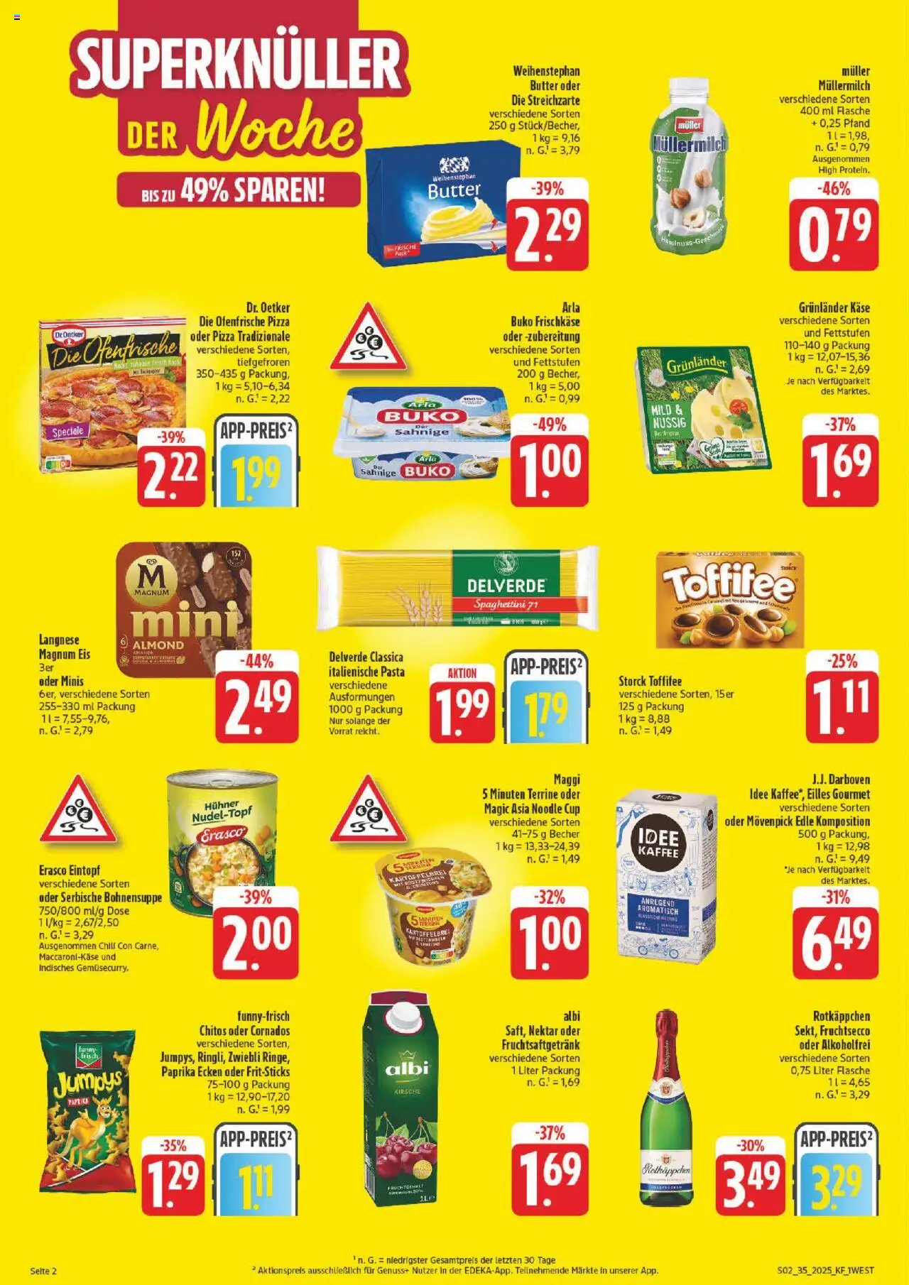 nah & gut Prospekt 	 - gültig ab dem 25.08.2025 | Seite: 2 | Produkte: Ofenfrische, Weihenstephan butter, Pasta, Müllermilch