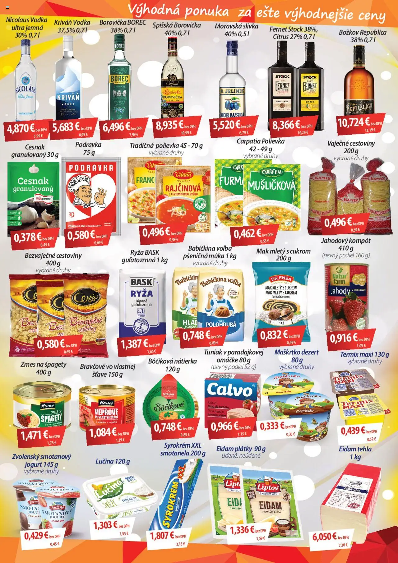 Nové CBA Verex akcie – leták je platný od 16.10.2025 | Strana: 3 | Produkty: Republica, Fernet Stock, Nicolaus vodka, Špagety