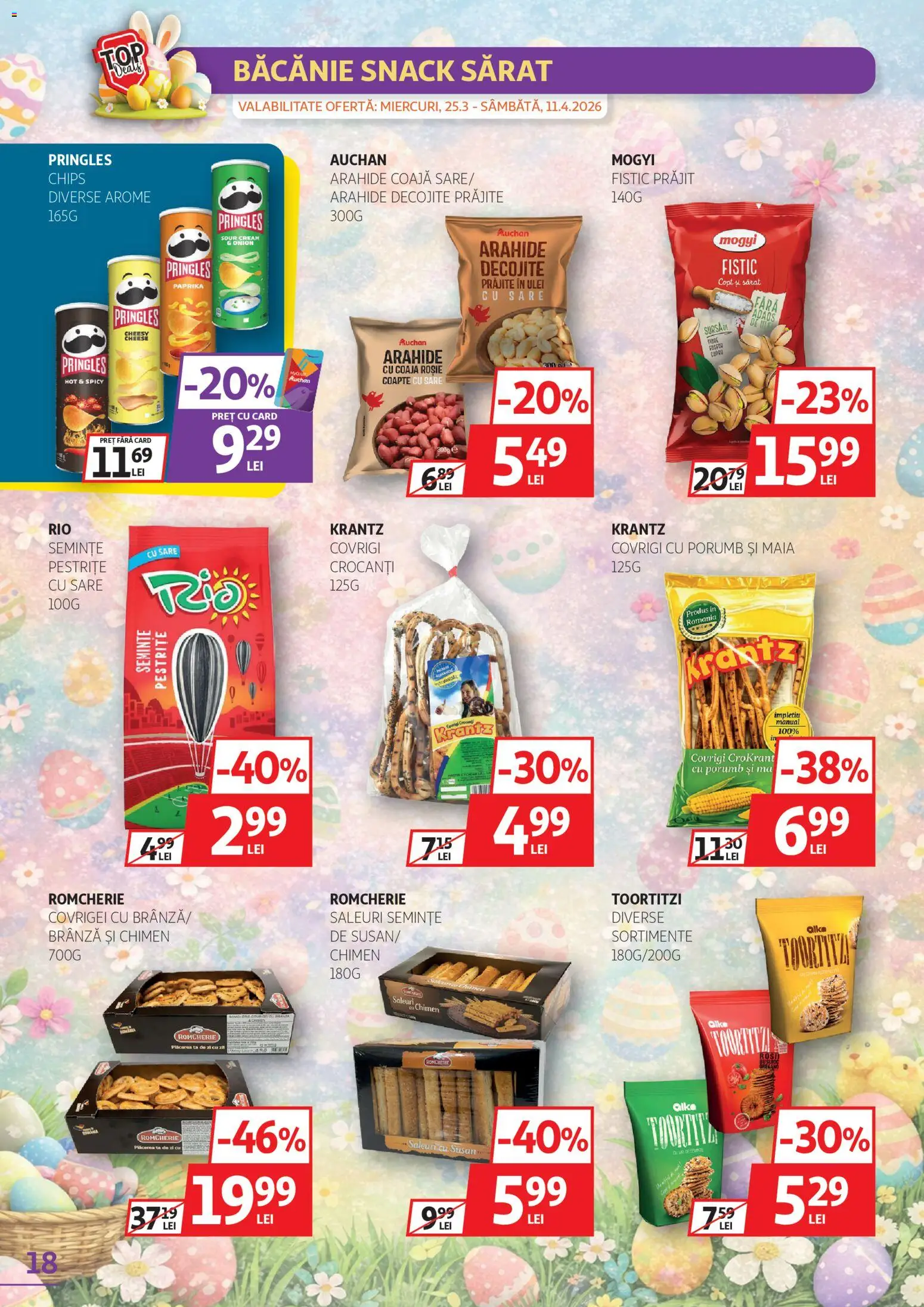 Noul catalog Auchan – valabil de la 25.03.2026 | Pagină: 18 | Produse: Semințe, Covrigei, Brânză, Sare