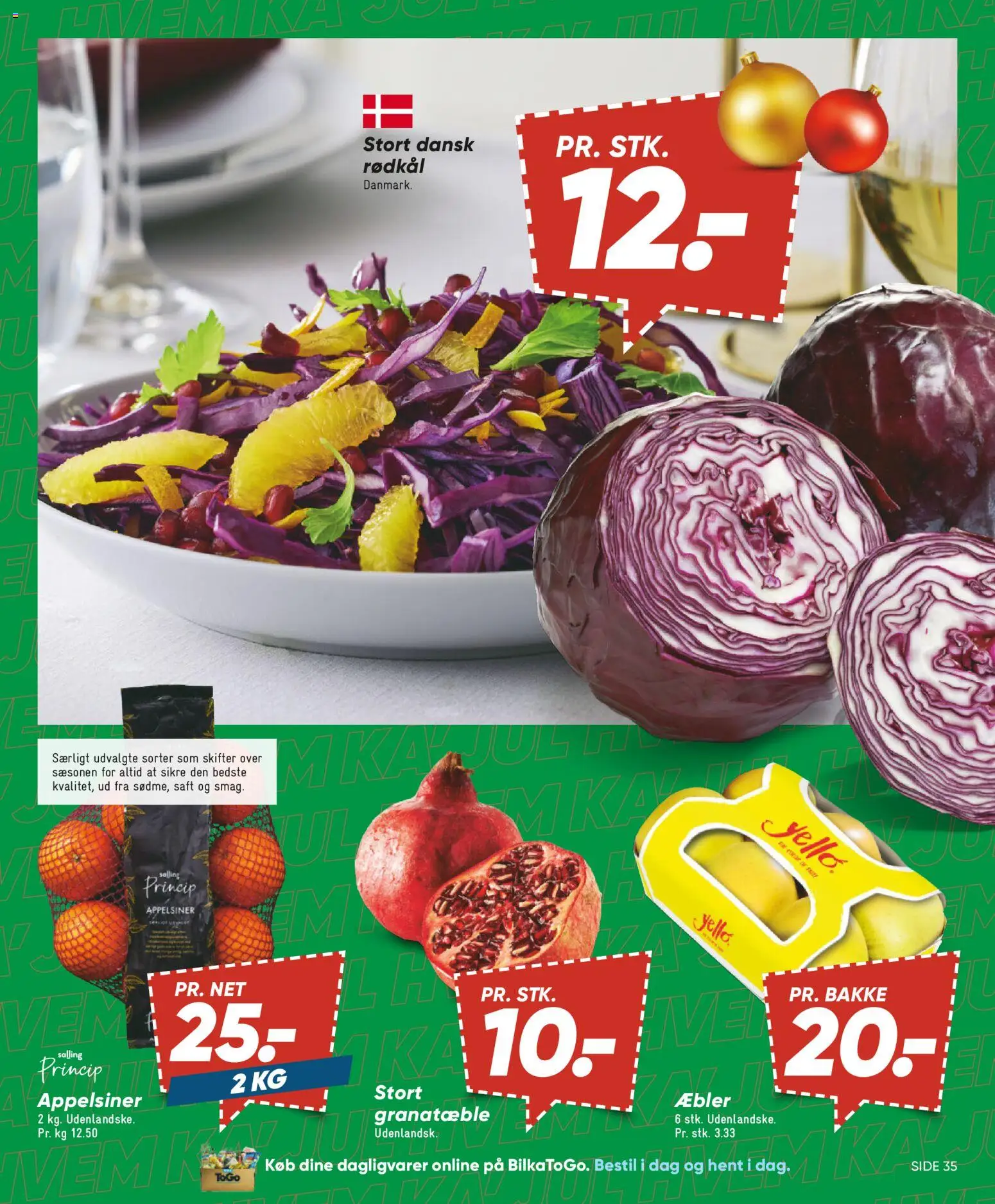 Bilka tilbudsavis – gyldig fra 12.12.2025 | Side: 43 | Produkter: Æbler, Appelsiner, Rødkål, Søm