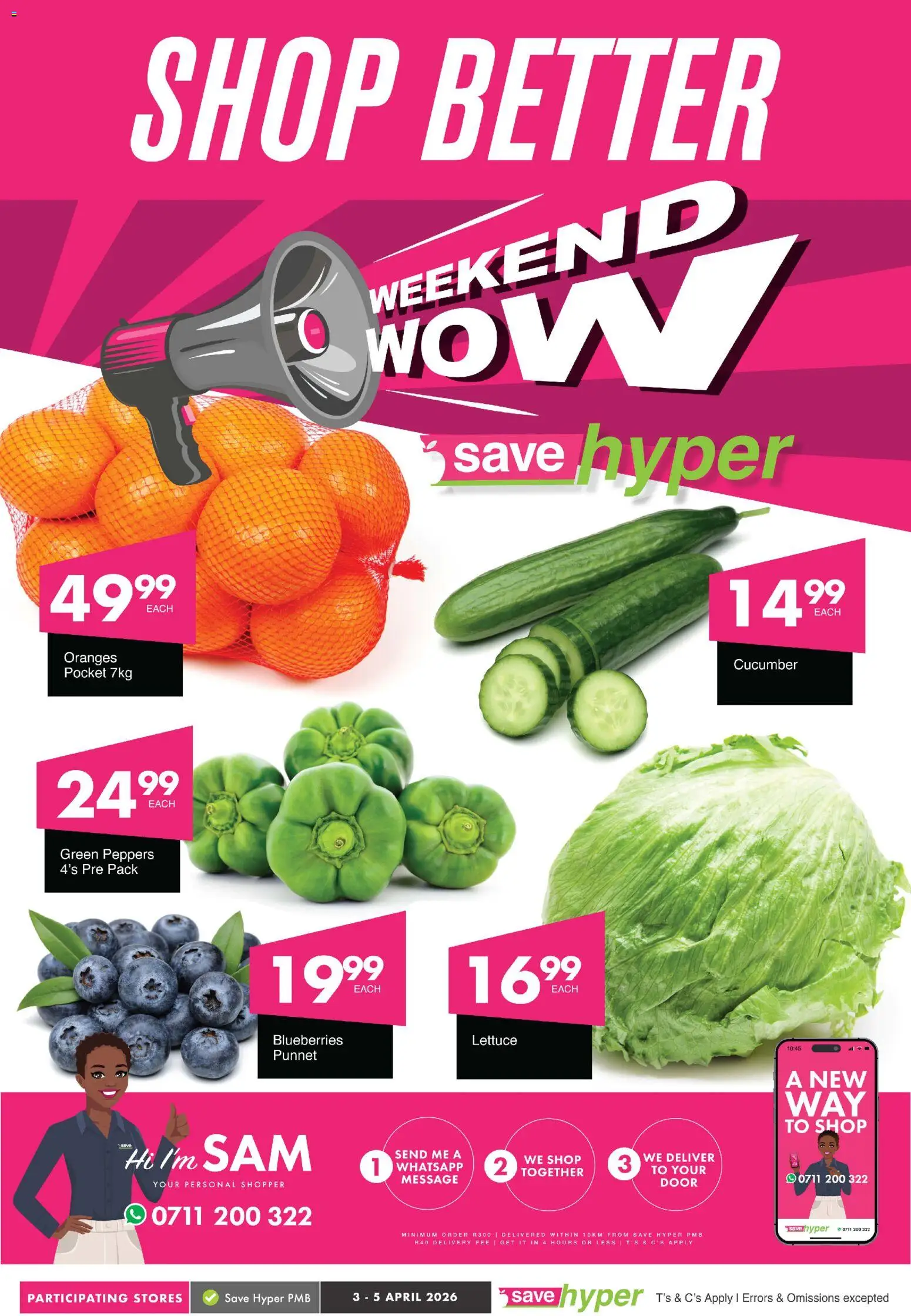 New Save catalogue – valid from 03.04.2026 | Page: 1 | Products: Blueberries, Oranges, Lettuce