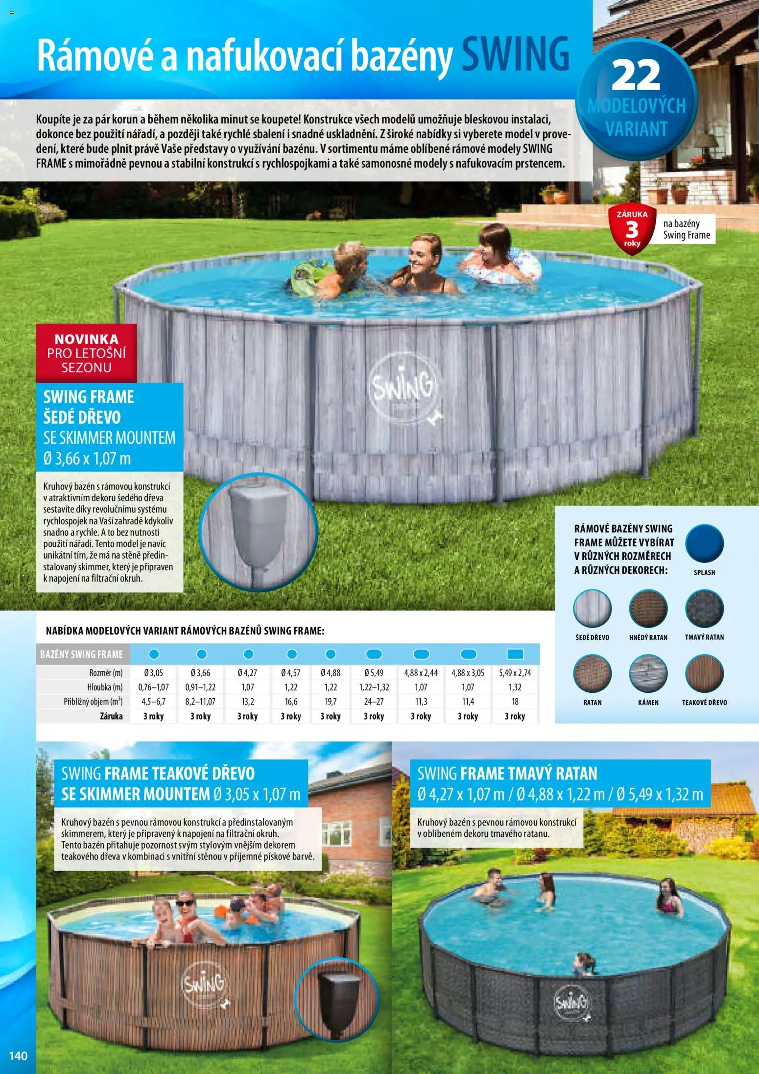 Mountfield katalog od 02.04.2026 | Strana: 140 | Produkty: Bazény, Nafukovací bazény, Bazén, Modely