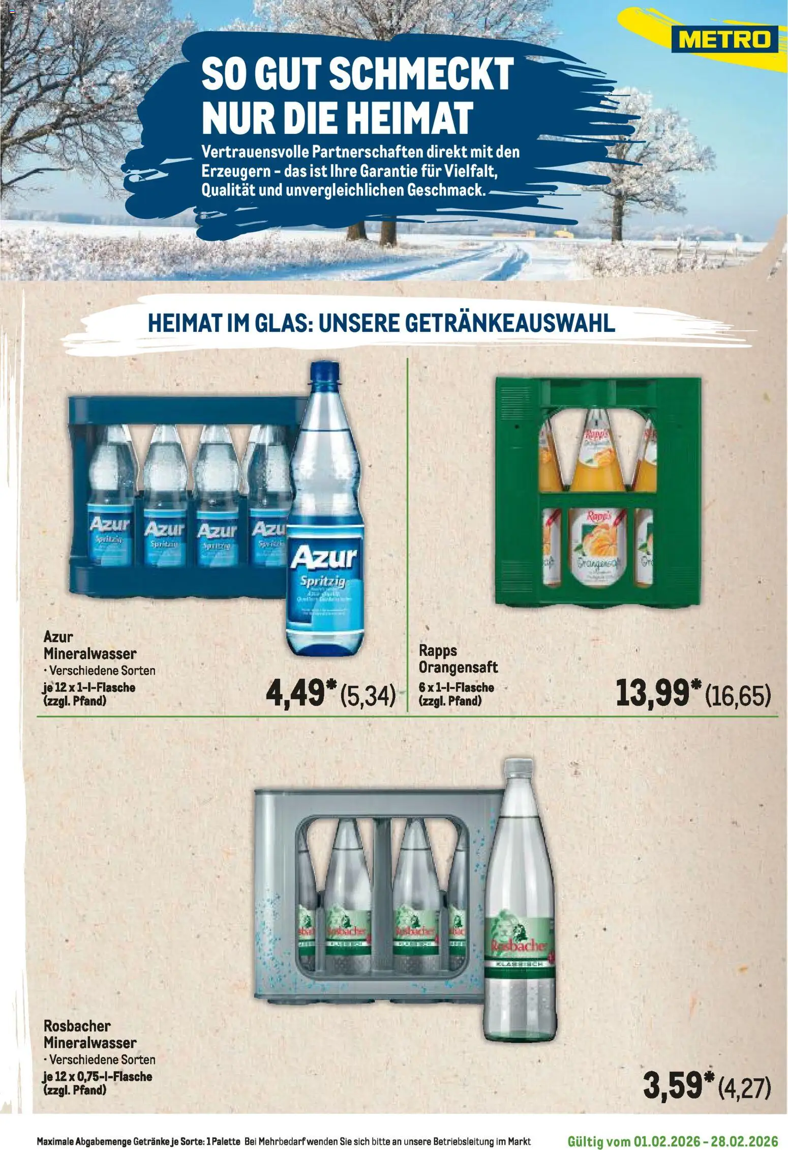 Metro Regionaler Flyer – gültig ab 01.02.2026 | Seite: 55 | Produkte: Orangensaft, Mineralwasser