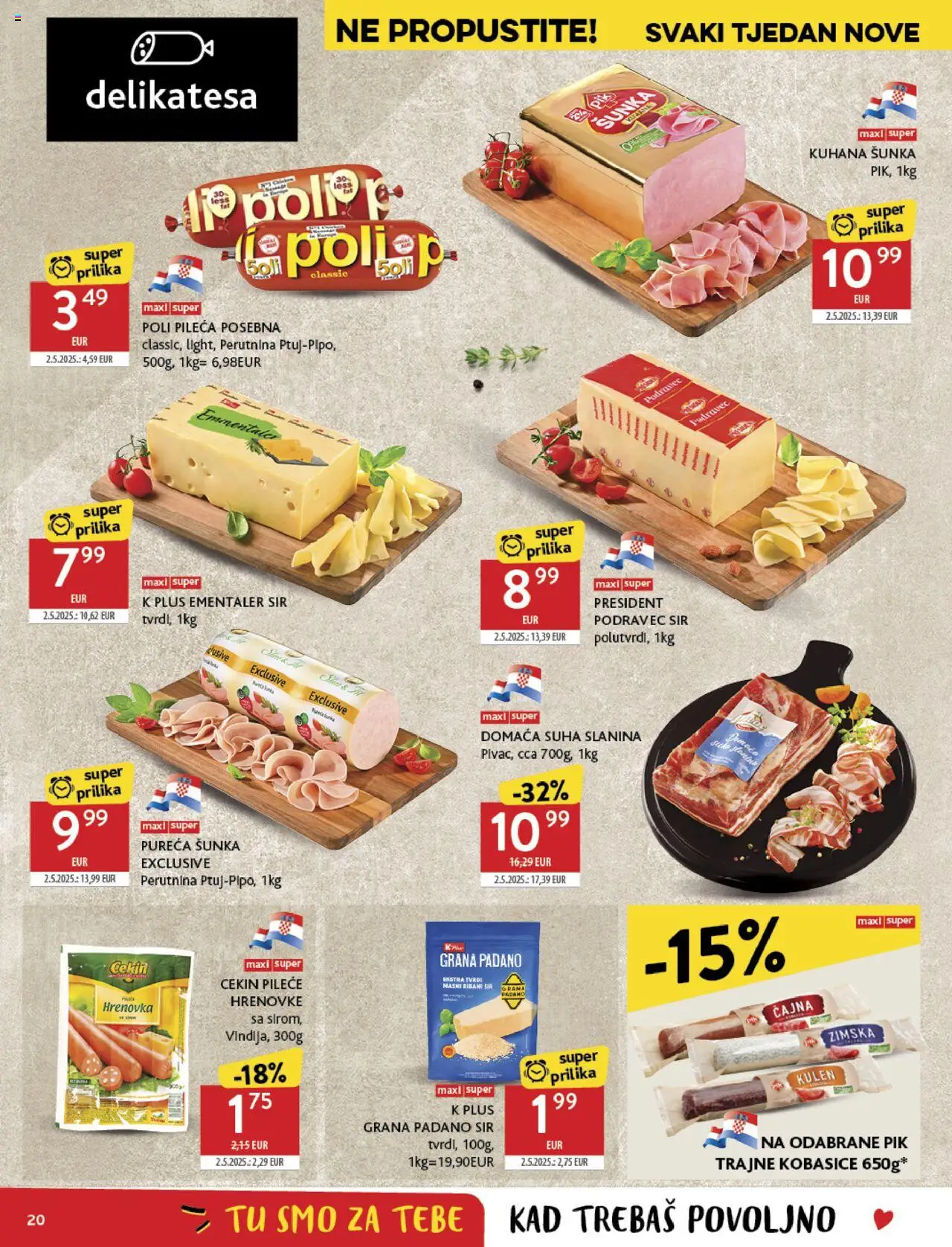 Konzum HR akciós ujság - amely érvényes a következő dátumtól: 06.08.2025 | Oldal: 20 | Termékek: Grana padano