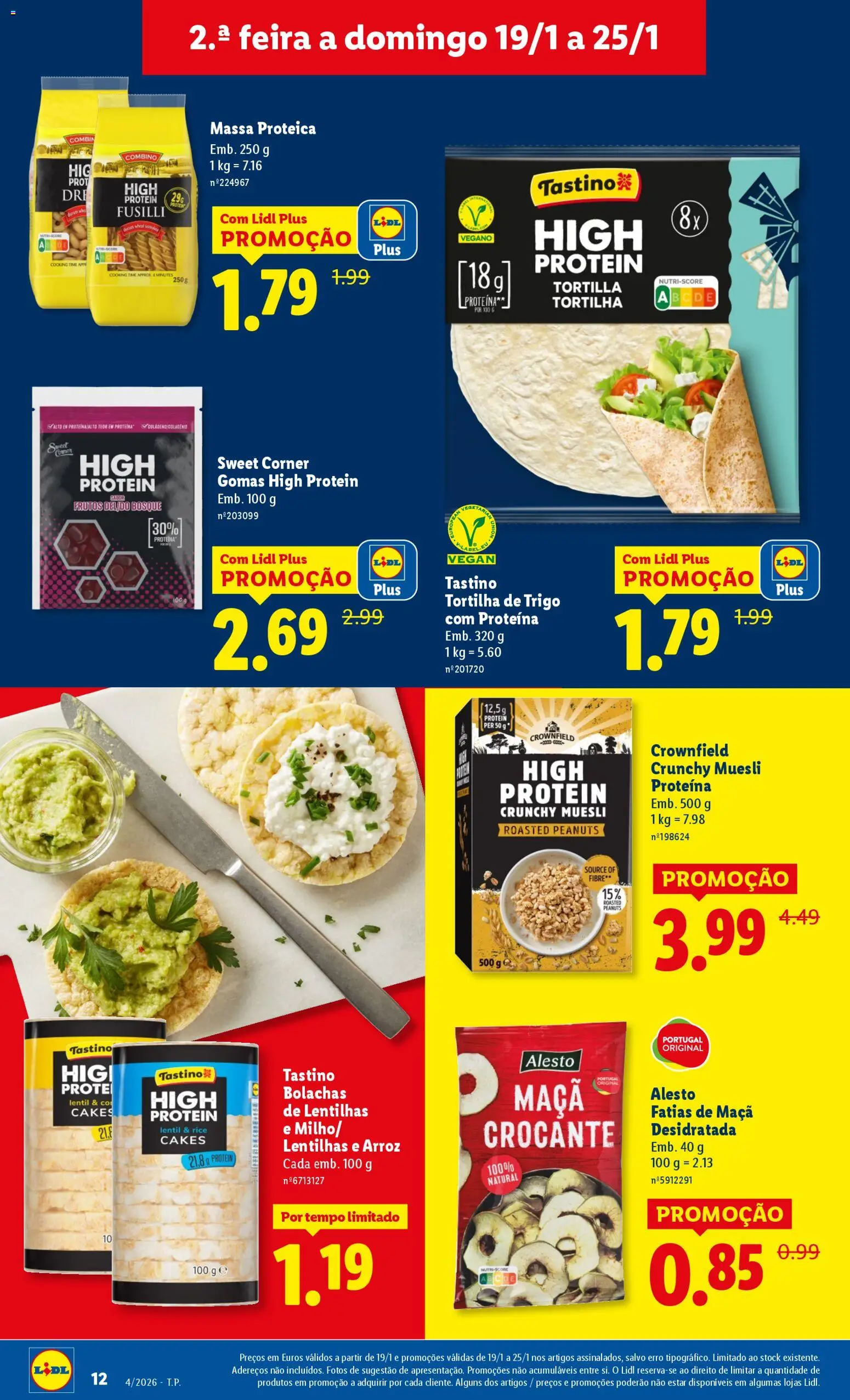 Lidl folheto │ válido de 19.01.2026 | Página: 12 | Produtos: Bolachas, Arroz, Massa, Gomas