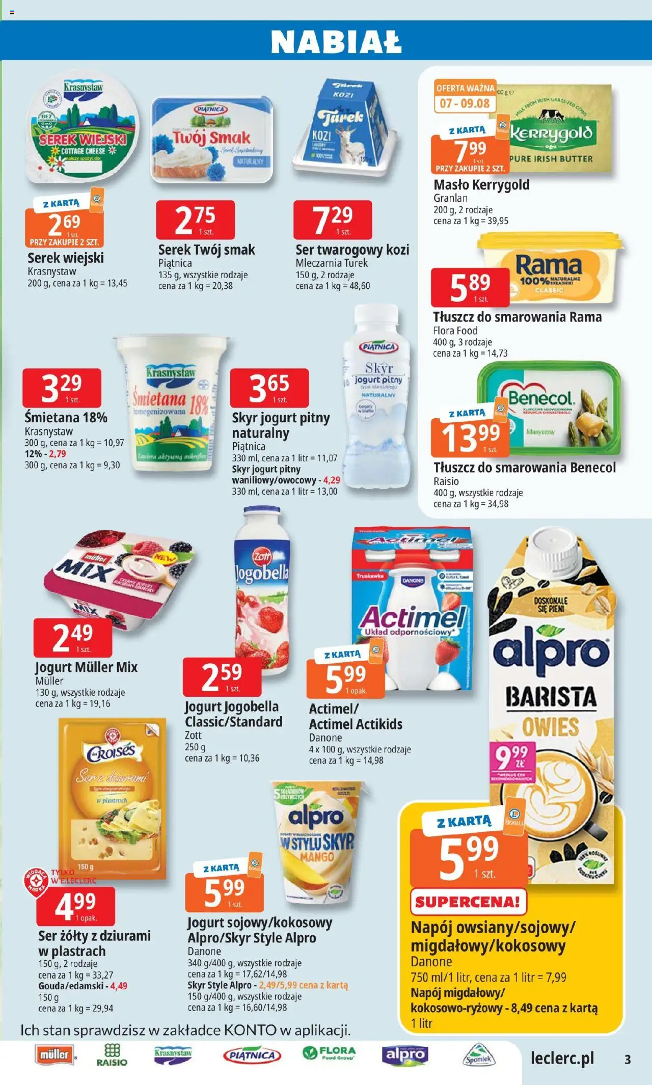 E.Leclerc Gazetka - Wrocław od 05.08.2025 | Strona: 3 | Produkty: Mango, Serek, Jogurt pitny, Ser