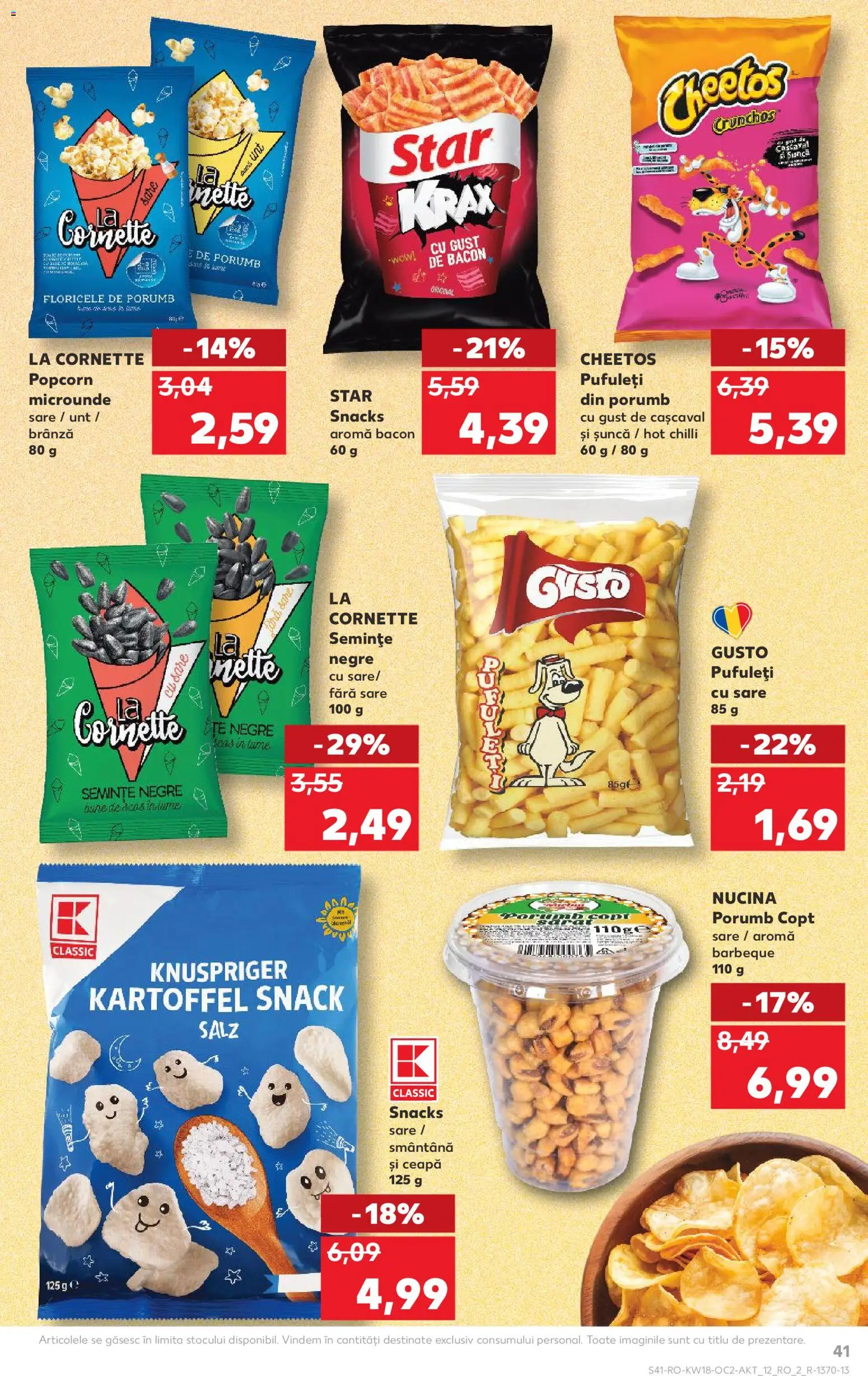 Noul catalog Kaufland – valabil de la 29.04.2026 | Pagină: 41 | Produse: Bacon, Pufuleți, Porumb, Ceapă