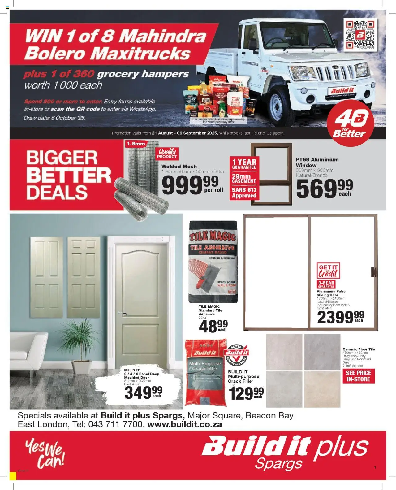 Build It - Eastern Cape - Weekly Specials │ valid from 21.08.2025 | Page: 1 | Products: Cake, Box, Crack filler, Cement
