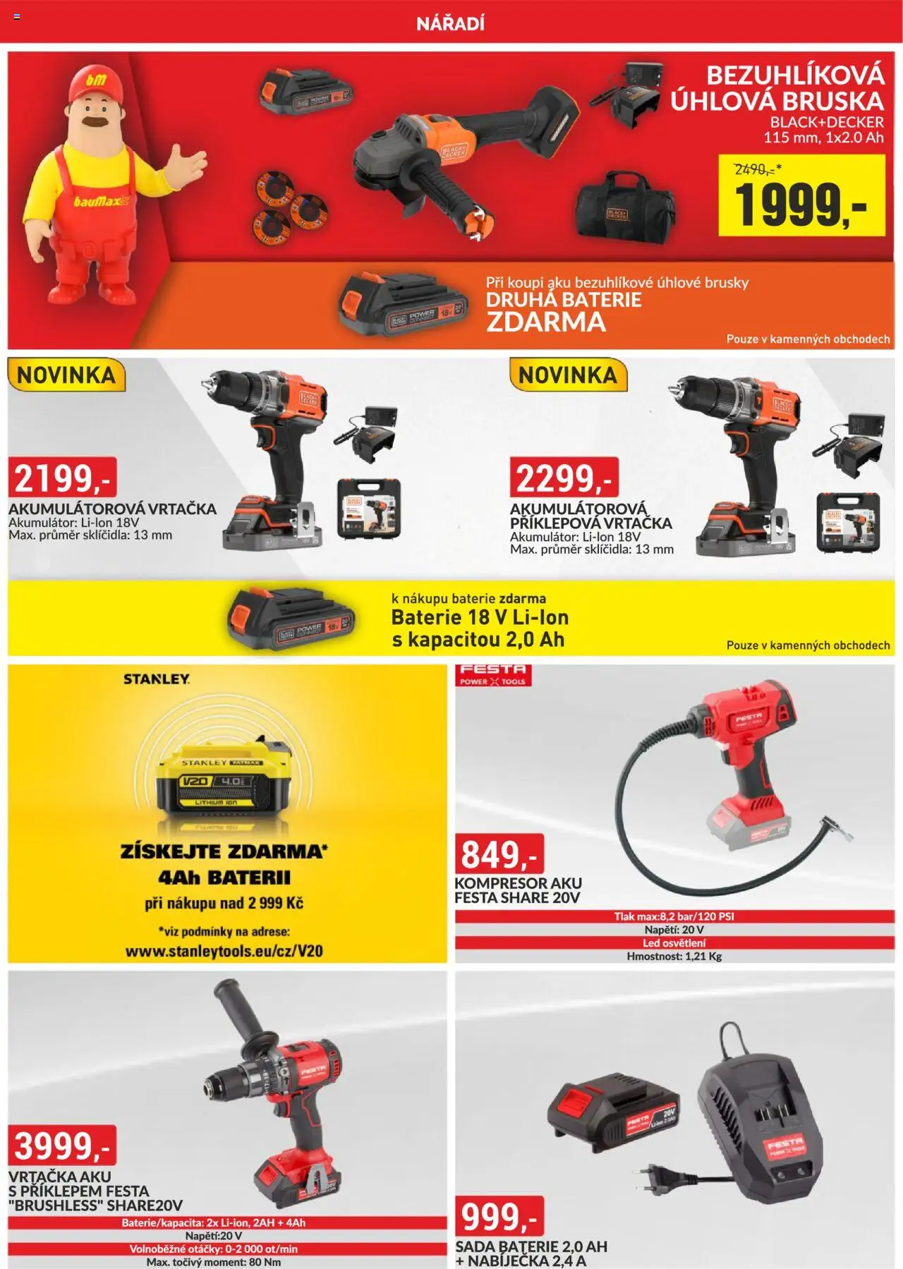 BAUMAX leták od 01.10.2025 | Strana: 38 | Produkty: Příklepová vrtačka, Nářadí, Baterie, LED