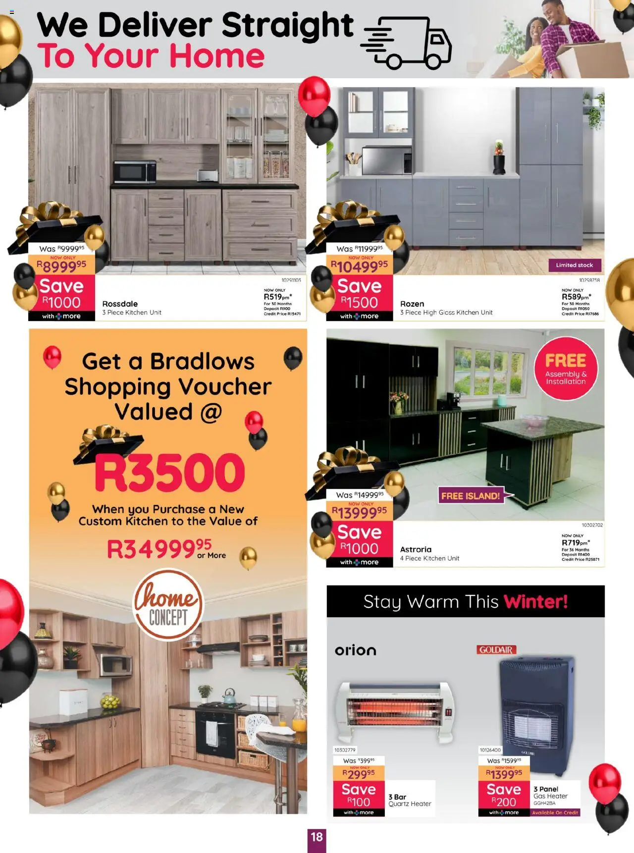 Bradlows Specials │ valid from 19.06.2025 | Page: 18 | Products: Gloss, Kitchen unit, Heater, Stock