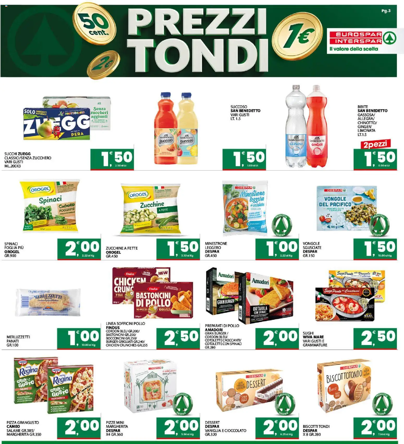 Volantino Eurospar del 07.04.2026 | Pagina: 3 | Prodotti: Cioccolato, Vongole, Biscotti, Zucchero