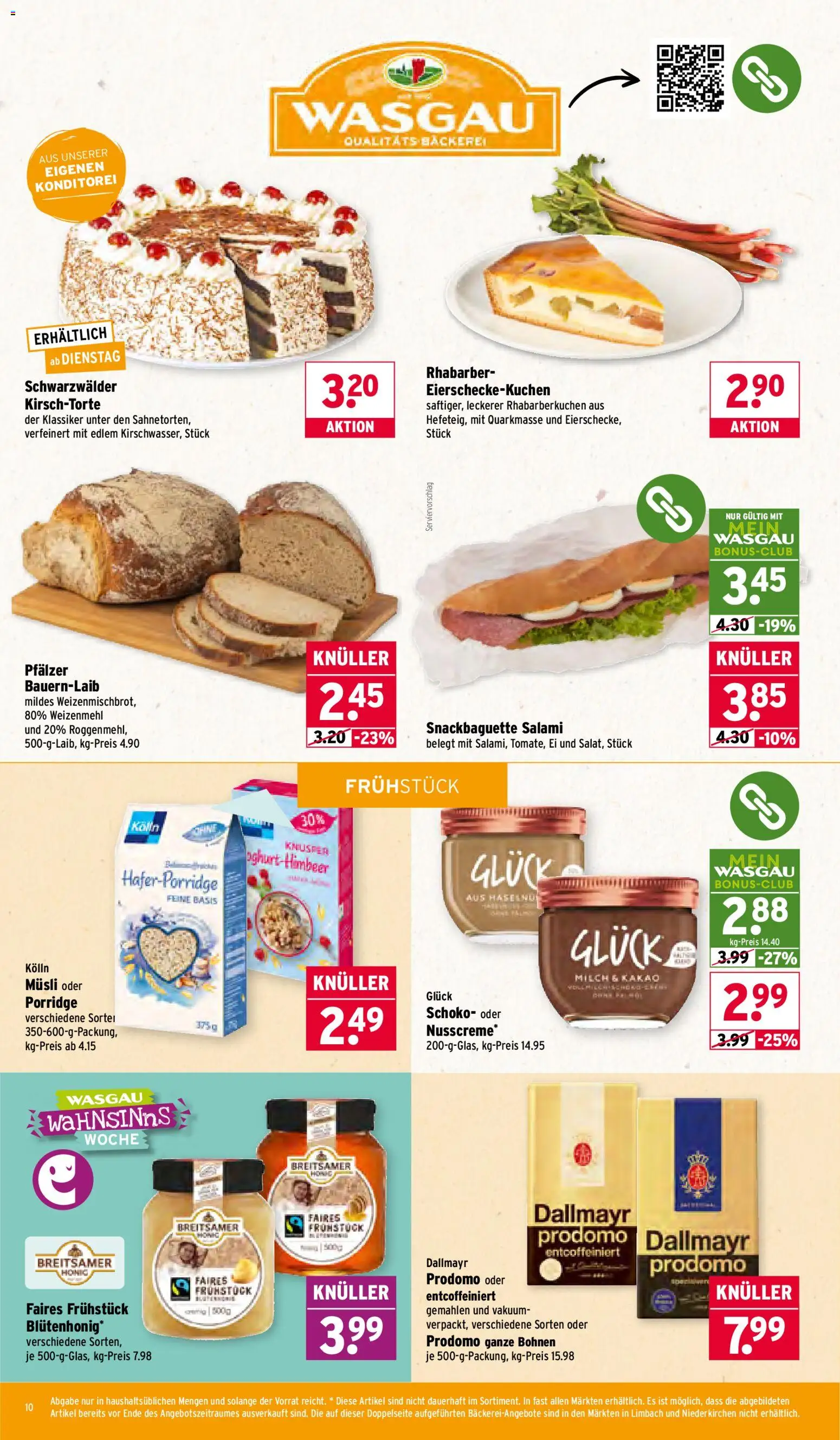 Wasgau Prospekt 	 – gültig ab 26.01.2026 | Seite: 10 | Produkte: Musli, Weizenmehl, Salami, Rhabarber