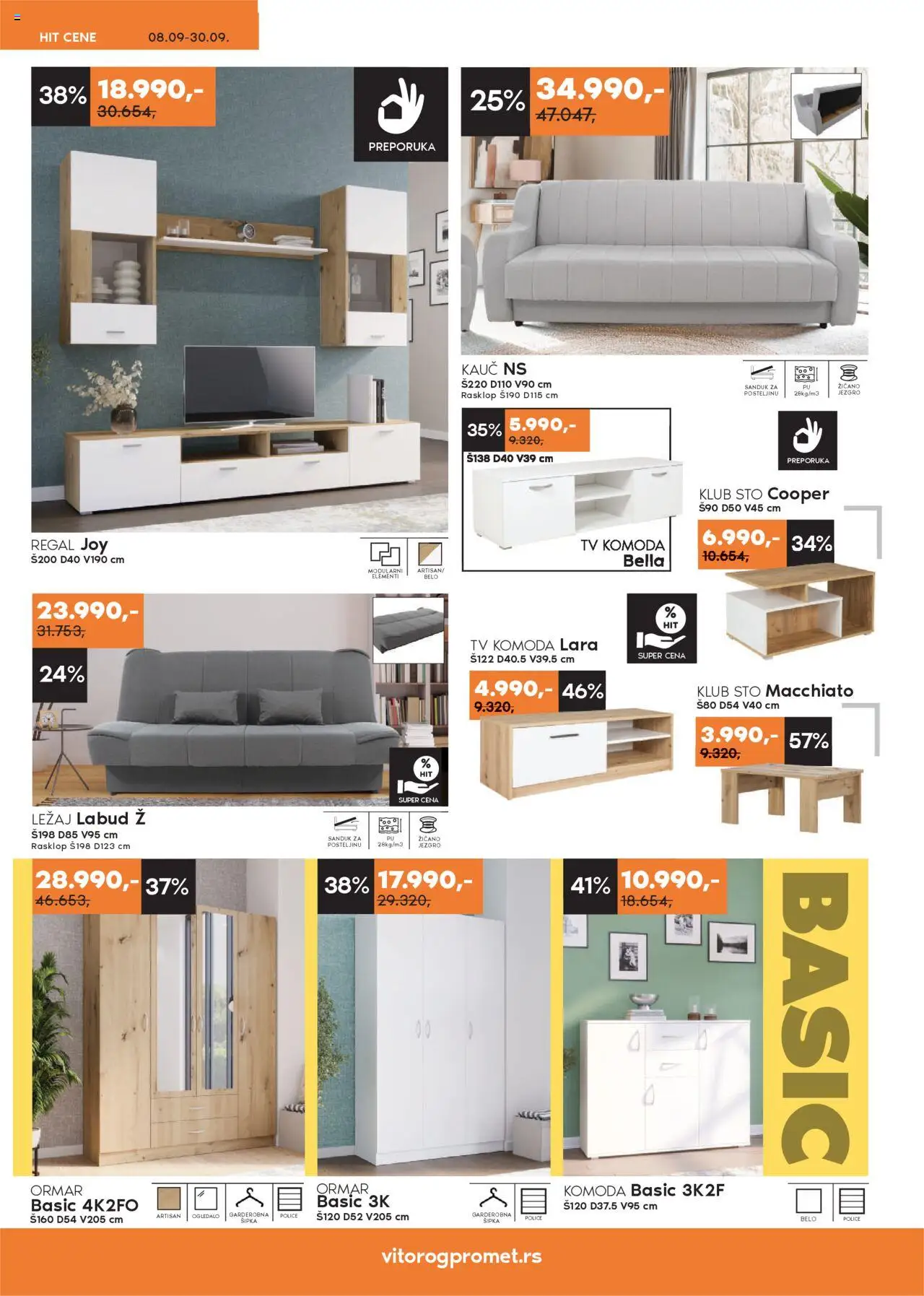 Vitorog katalog - važi od 08.09.2025 | Strana: 3 | Proizvode: Tv komoda, Sto, Ormar, Ogledalo