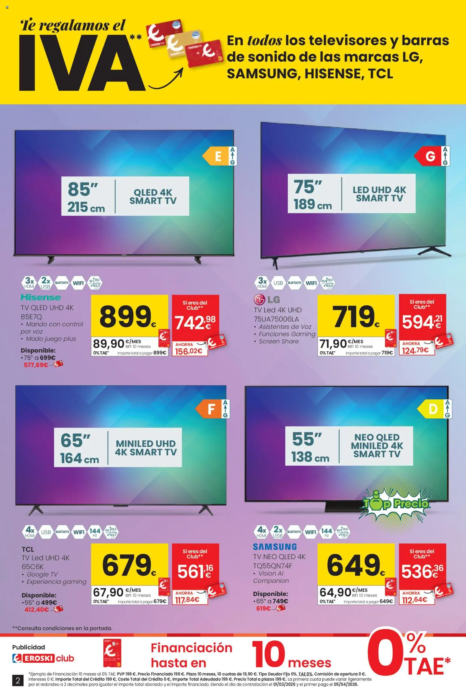 Eroski Oh Qué tecno │ válido desde el 26.02.2026 | Página: 2 | Productos: Barras de sonido, Té