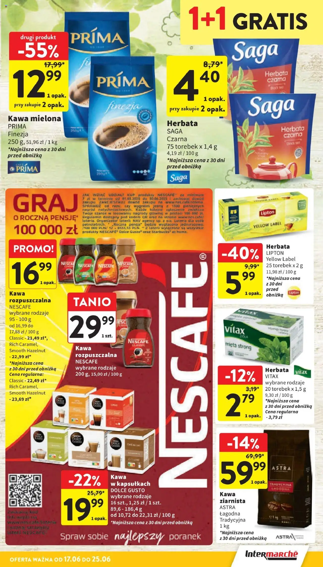 Intermarche Gazetka od 17.06.2025 | Strona: 35 | Produkty: Kawa rozpuszczalna, Herbata lipton, Kawa, Herbata