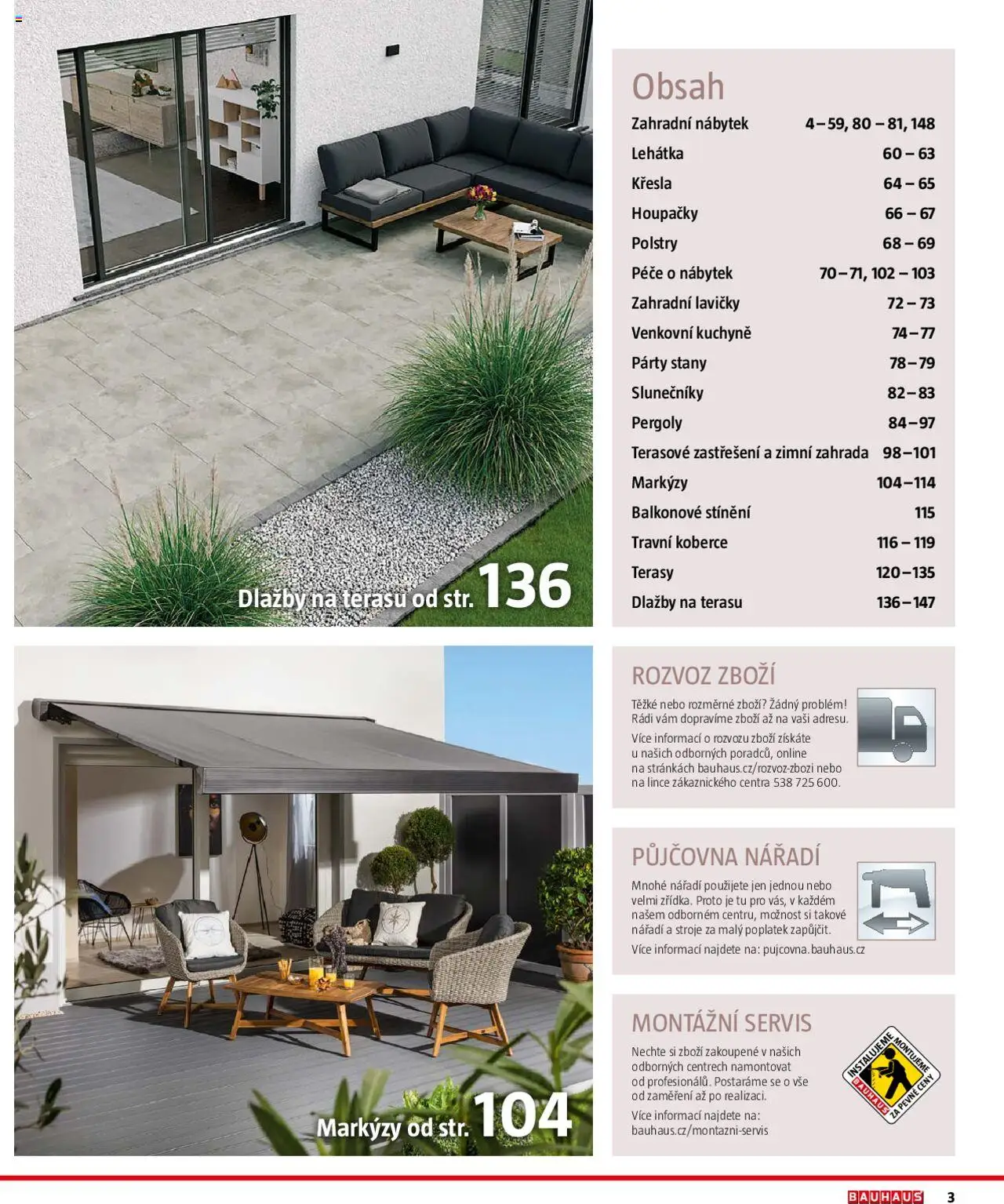 Bauhaus katalog Zahradní nábytek od 01.04.2025 | Strana: 3 | Produkty: Křesla, Nářadí, Zahradní nábytek, Stany