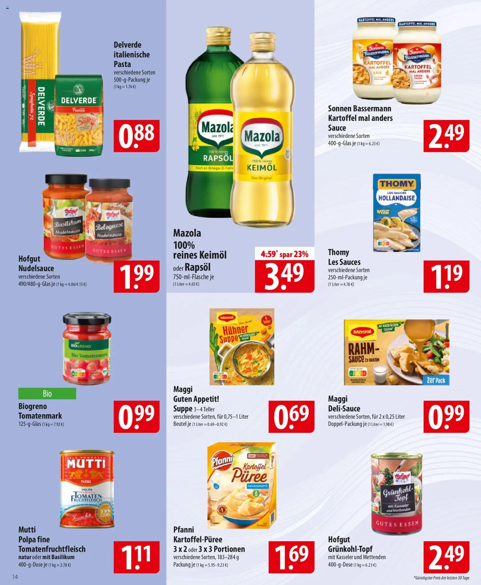 Famila Prospekt 	 – gültig ab 12.01.2026 | Seite: 14 | Produkte: Maggi, Käse, Rapsöl, Pasta