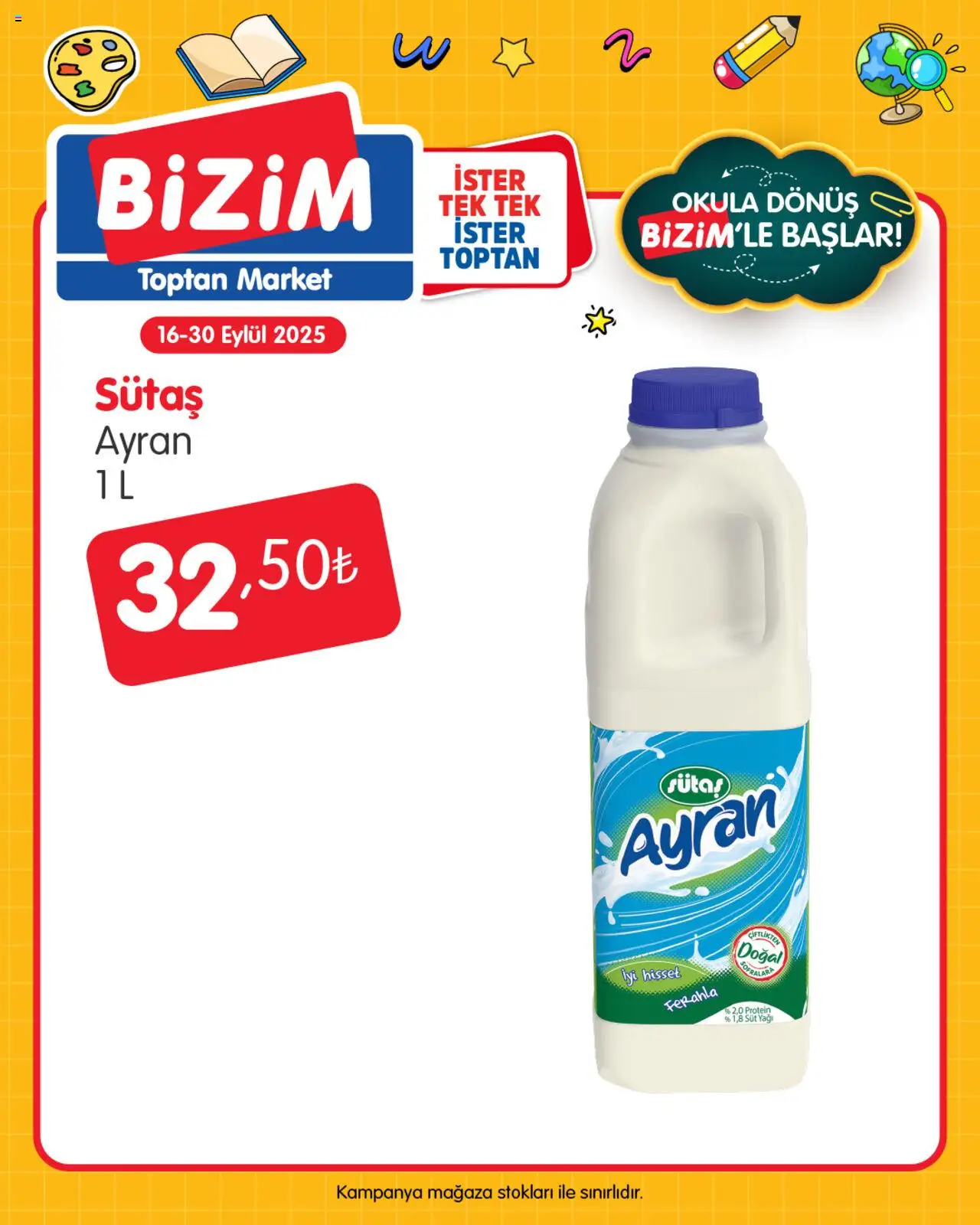 Bizim Toptan - Okula dönüş  - 16.09.2025 tarihinden itibaren geçerlidir | Sayfa: 4 | Ürünler: Süt