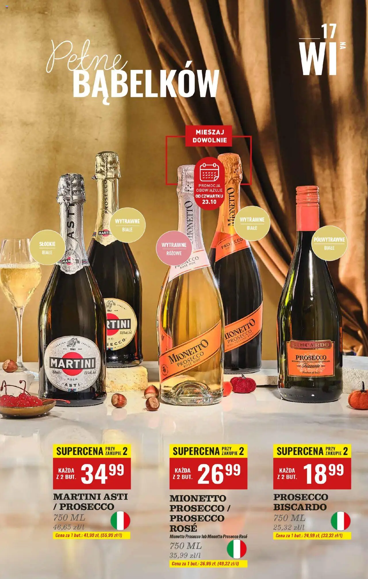 Biedronka gazetka - Czas na toast od 20.10.2025 | Strona: 17 | Produkty: Martini, Mionetto prosecco, Prosecco
