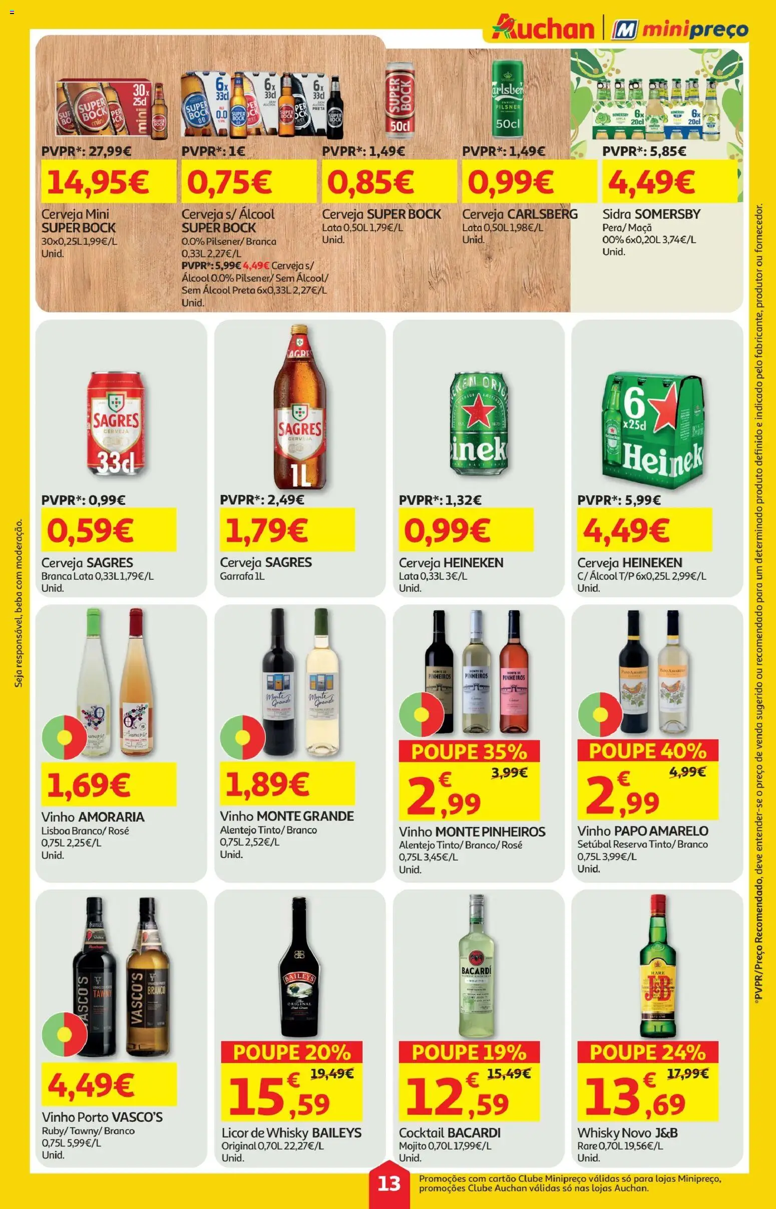 Minipreço folheto │ válido de 20.11.2025 | Página: 13 | Produtos: Whisky, Maça, Vinho, Cerveja