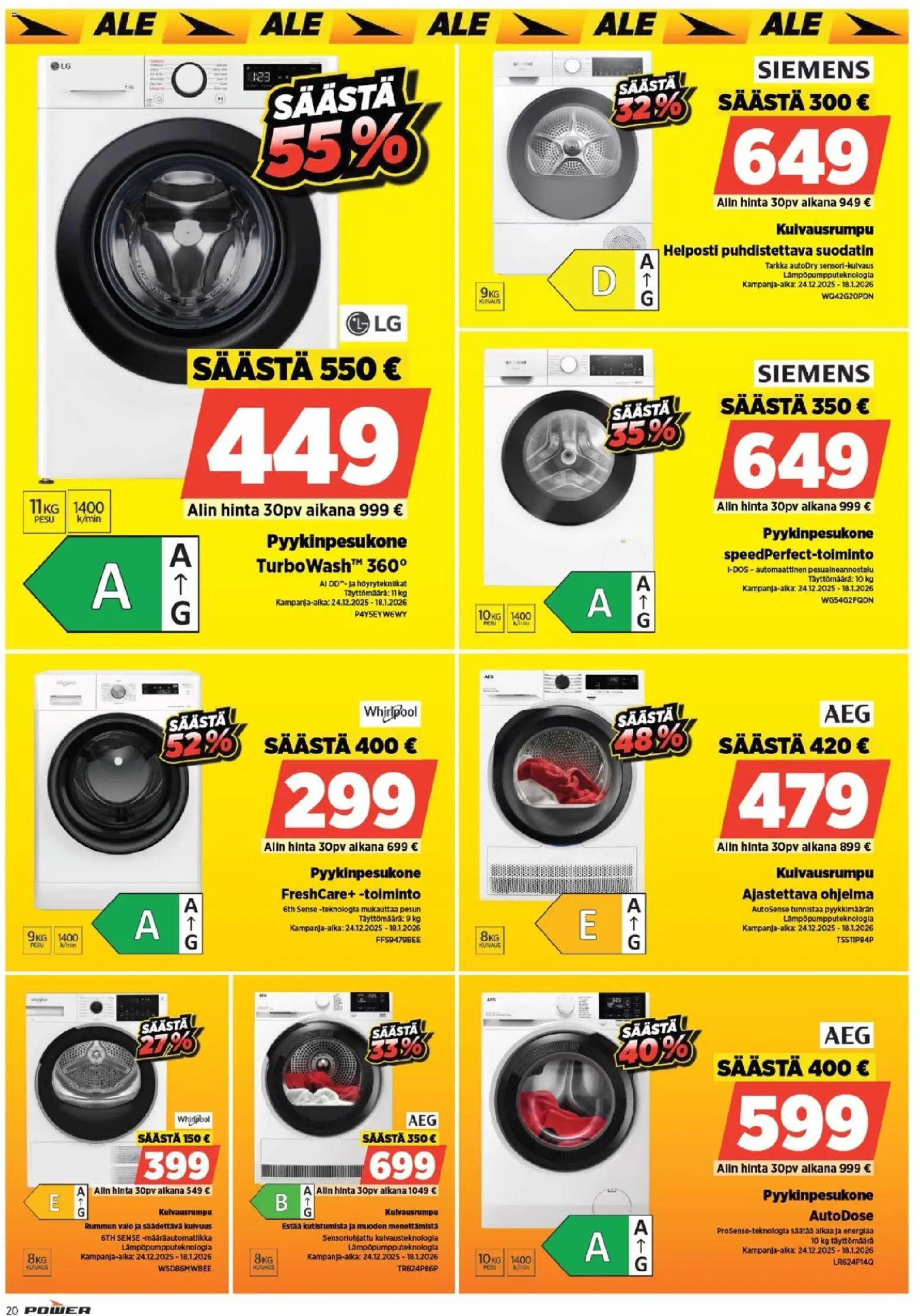 Power tarjoukset – voimassa 12.01.2026 alkaen | Sivu: 22 | Tuotteet: Kuivausrumpu