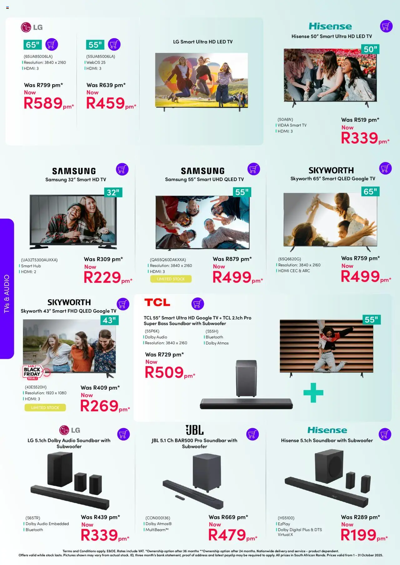 New Teljoy catalogue – valid from 01.10.2025 | Page: 2 | Products: Audio, TV, Subwoofer, Stock