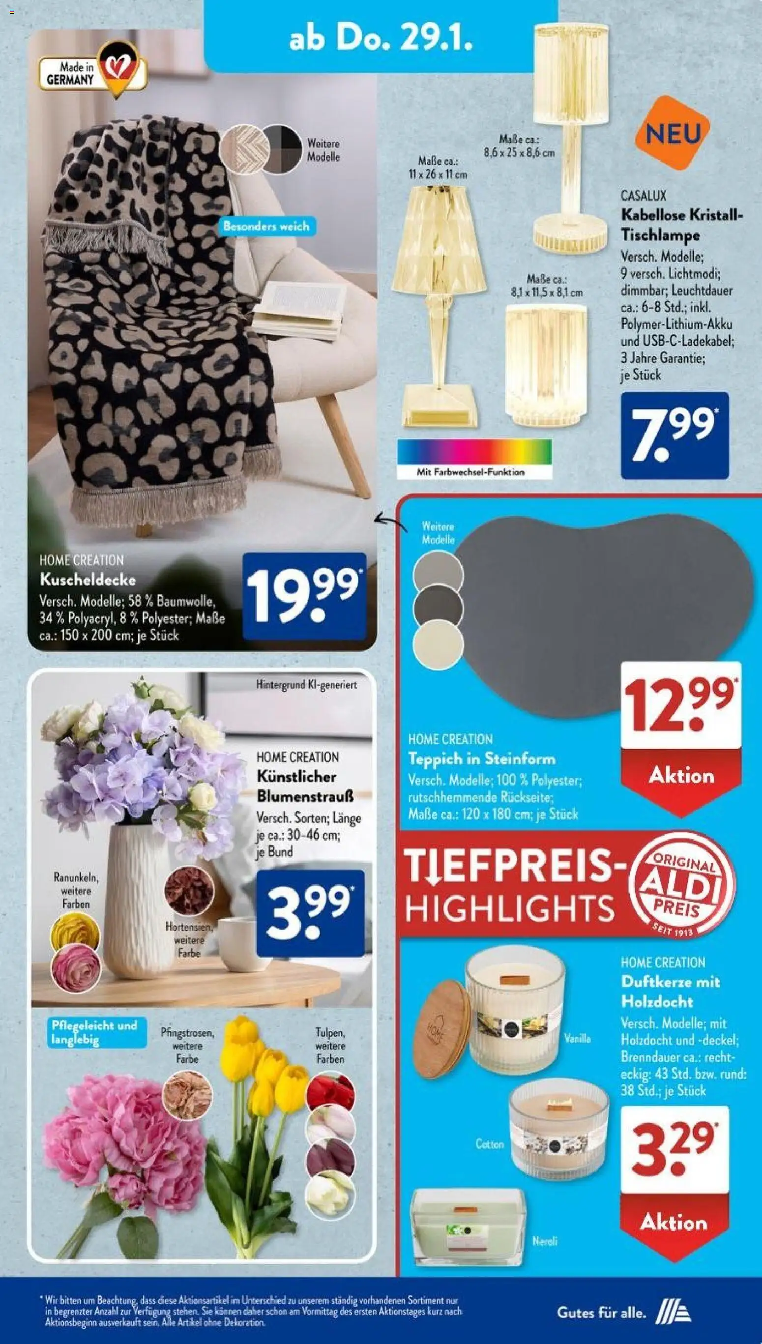Aldi Süd Prospekt 	 – gültig ab 26.01.2026 | Seite: 9 | Produkte: Teppich, Home creation