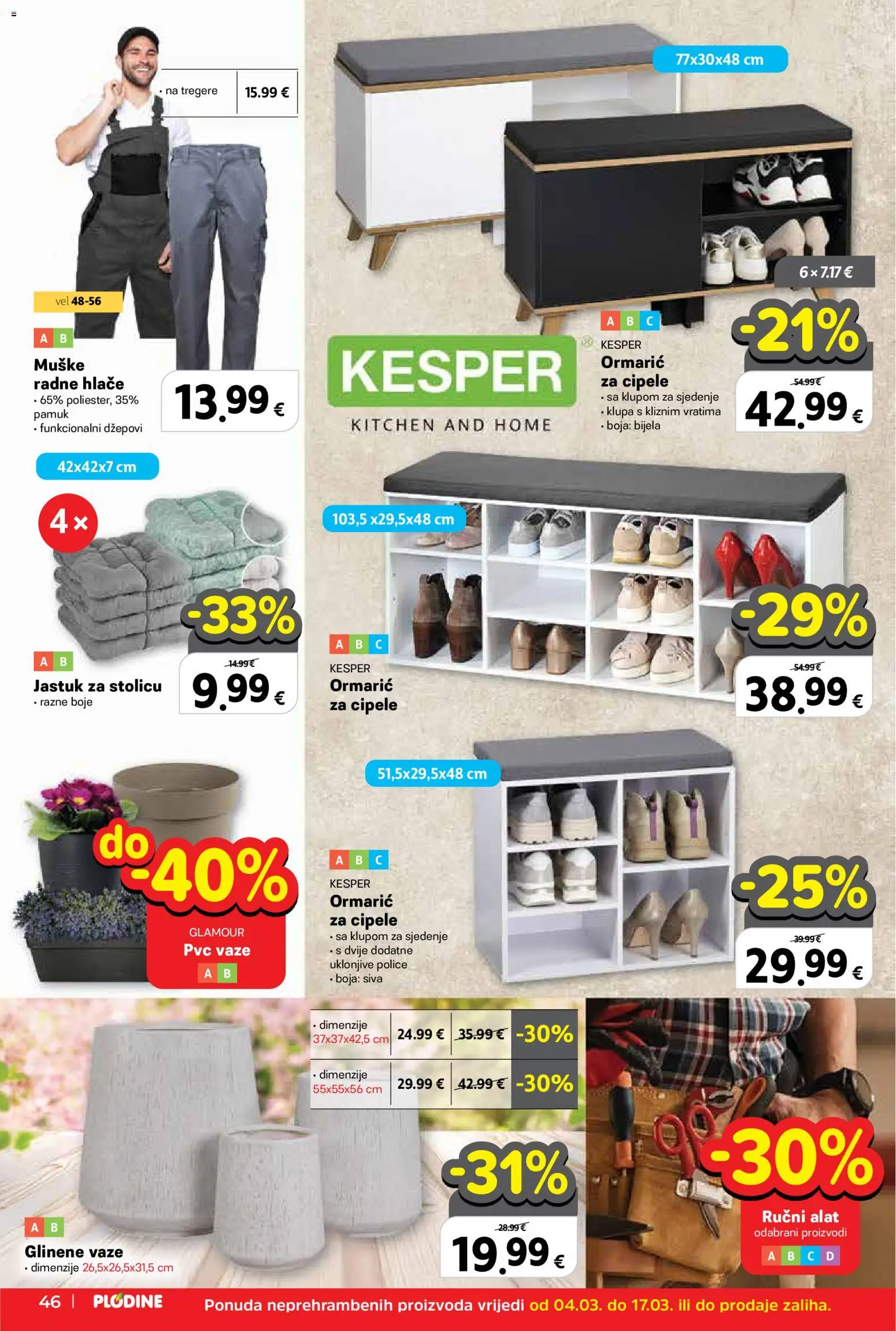 Plodine katalog | vrijedi od 04.03.2026 | Stranica: 46 | Proizvodi: Jastuk, Hlače, Alat