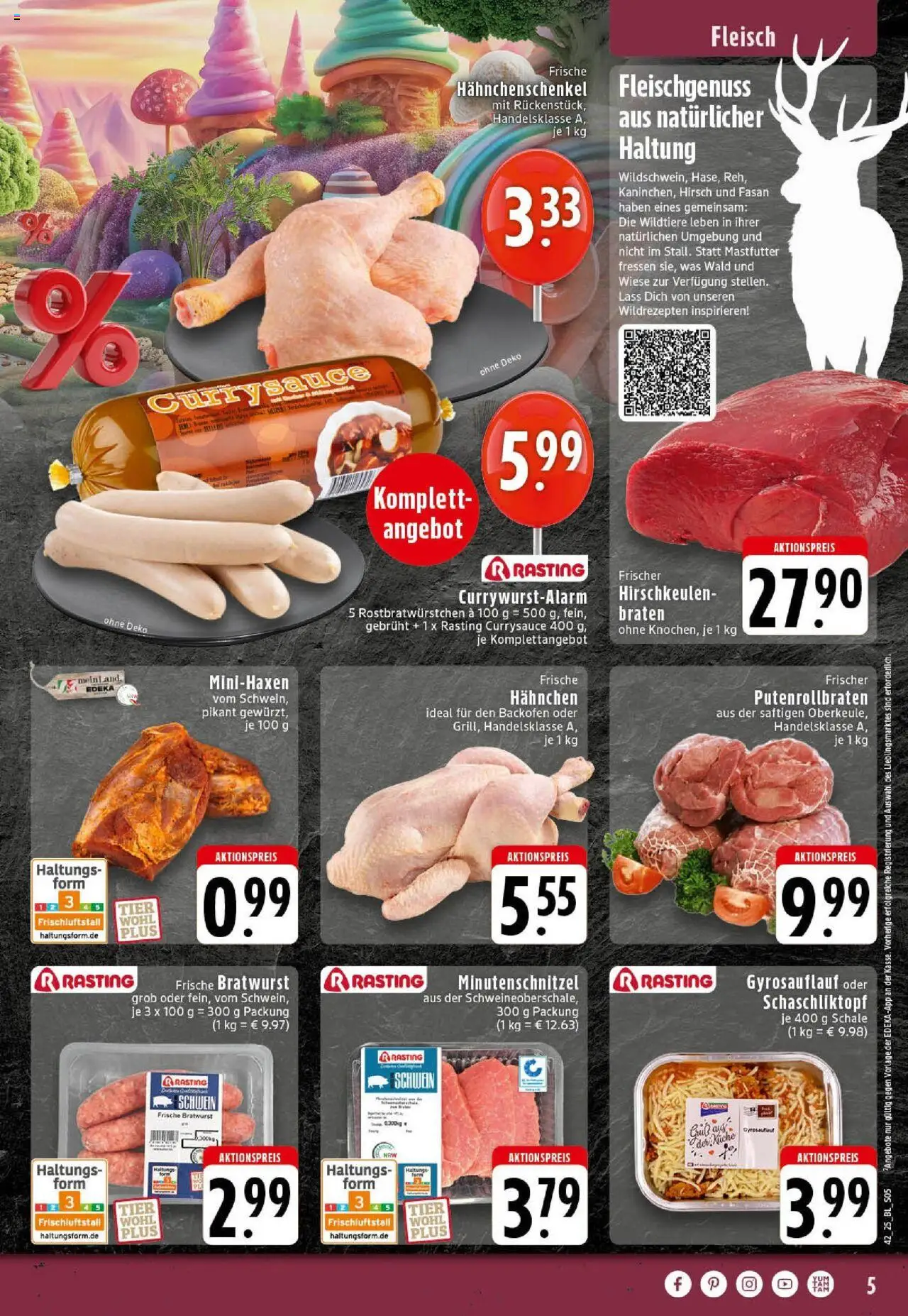 Edeka prospekt Westerkappeln	 – gültig ab 13.10.2025 | Seite: 5 | Produkte: Hahnchen, Küche, Backofen, Fleisch