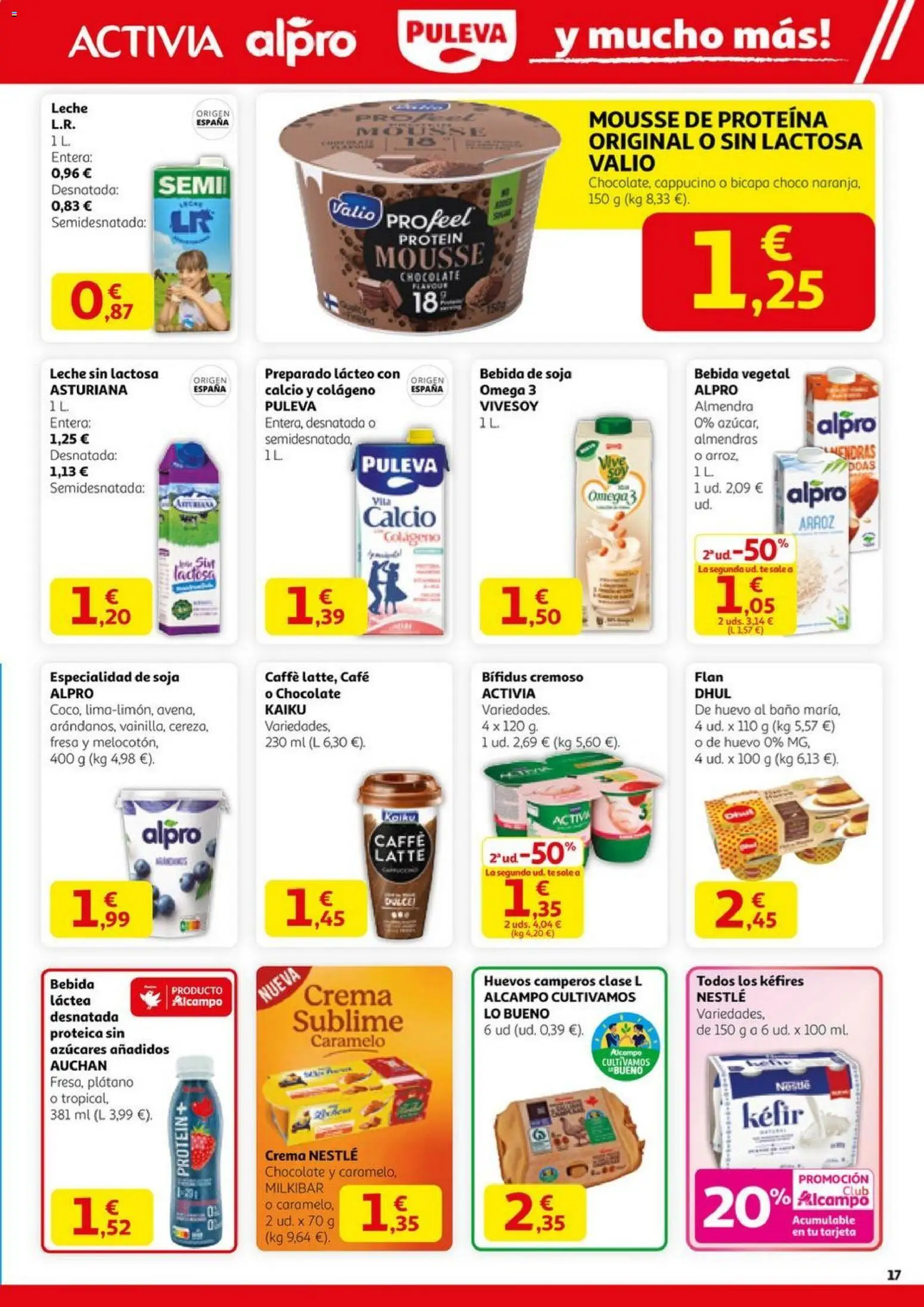 Alcampo - HP Nacional  │ válido desde el 23.10.2025 | Página: 17 | Productos: Leche, Café, Chocolate, Crema