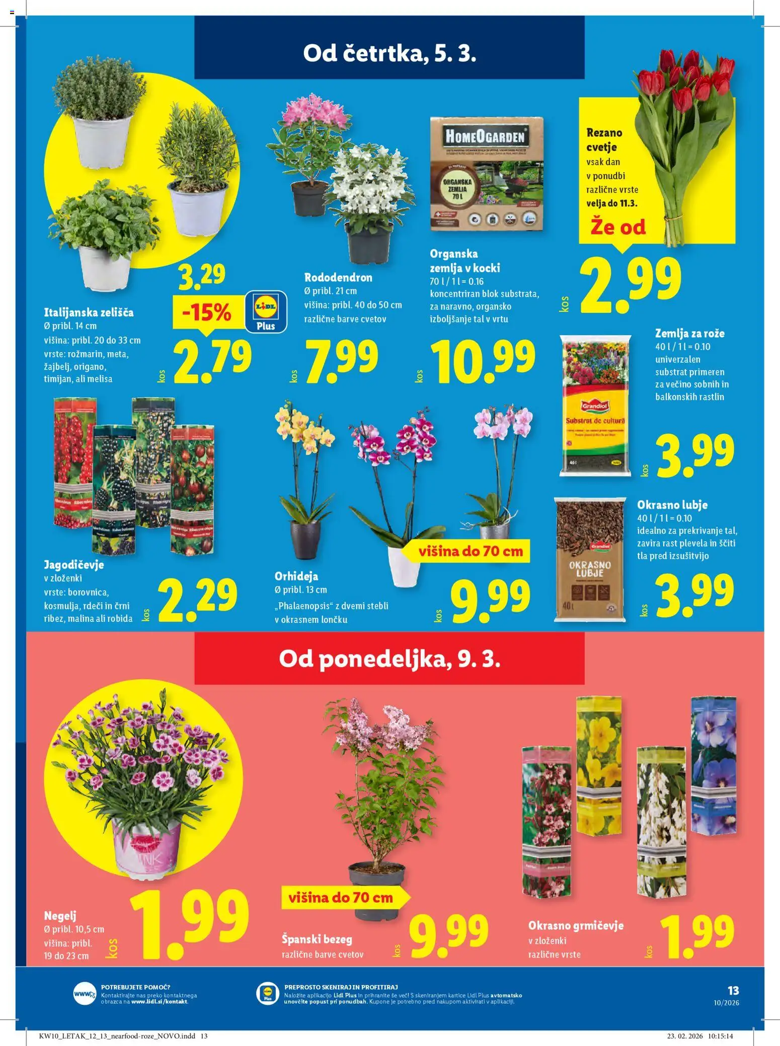 Novi Lidl katalog ponudbe – veljaven od 05.03.2026 | Stran: 34 | Izdelki: Žemlja, Cvetje, Blok