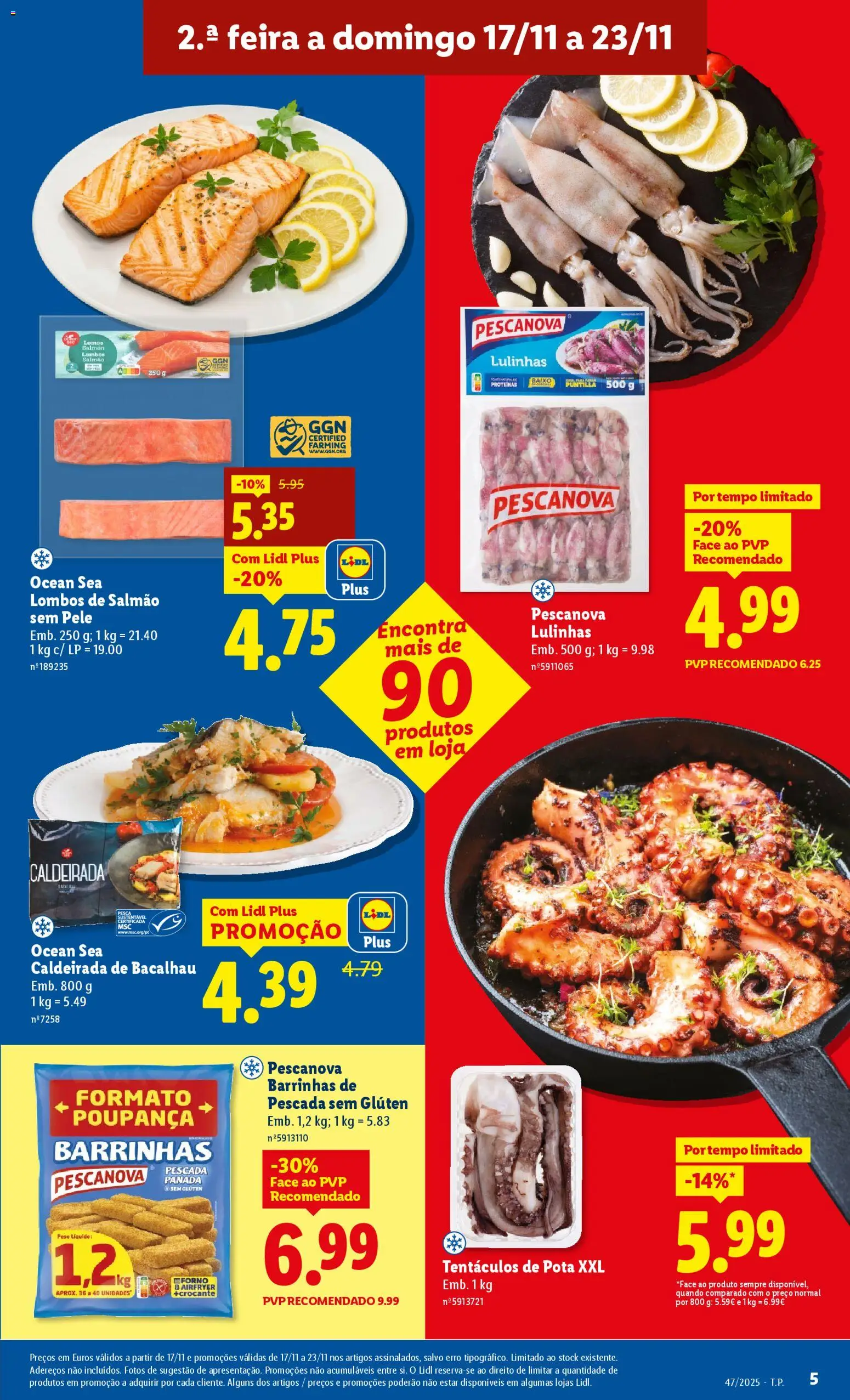 Lidl folheto │ válido de 17.11.2025 | Página: 5 | Produtos: Bacalhau, Pescada, Salmão